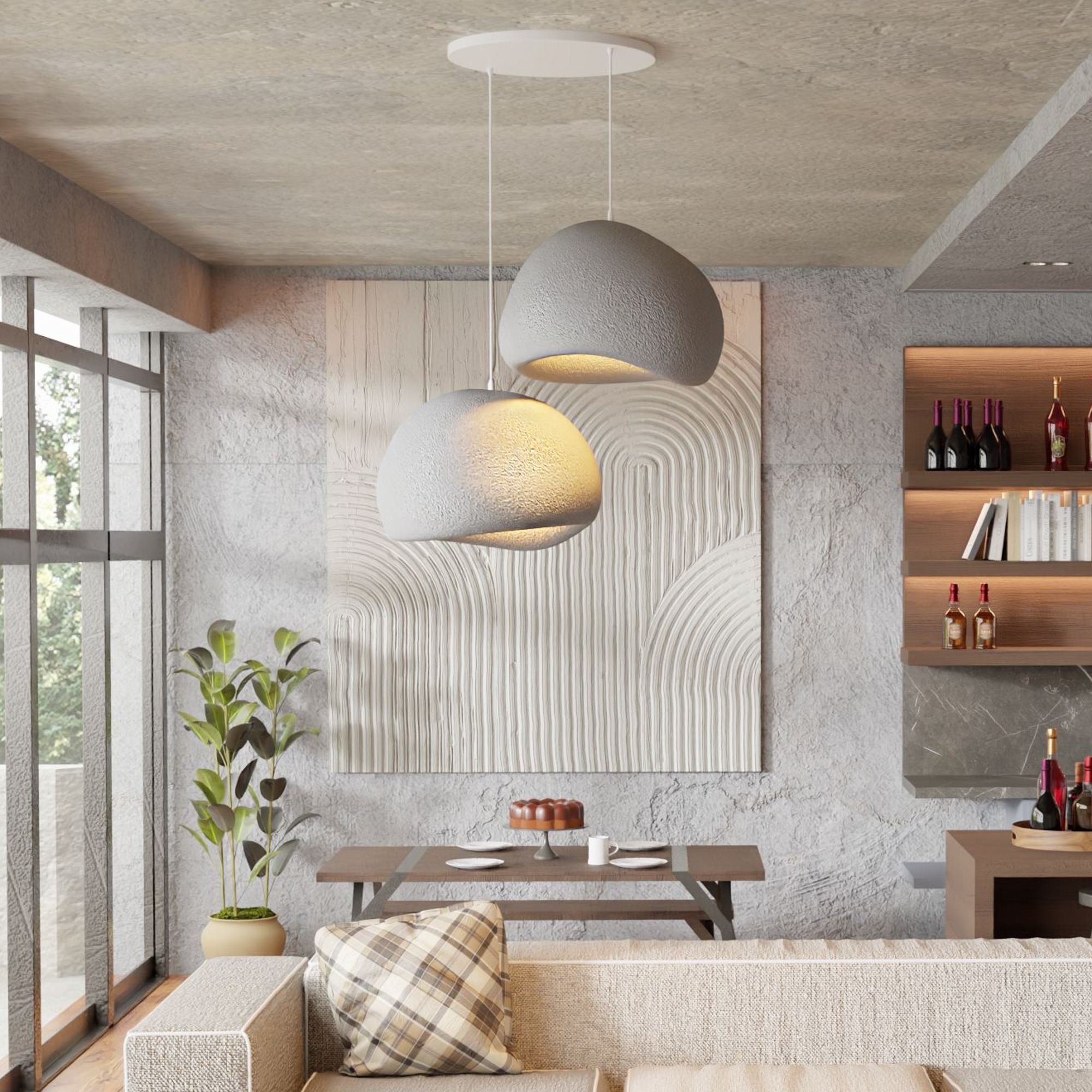 Candeeiro Teto Wabi Sabi Barecasts Concrete Cinza