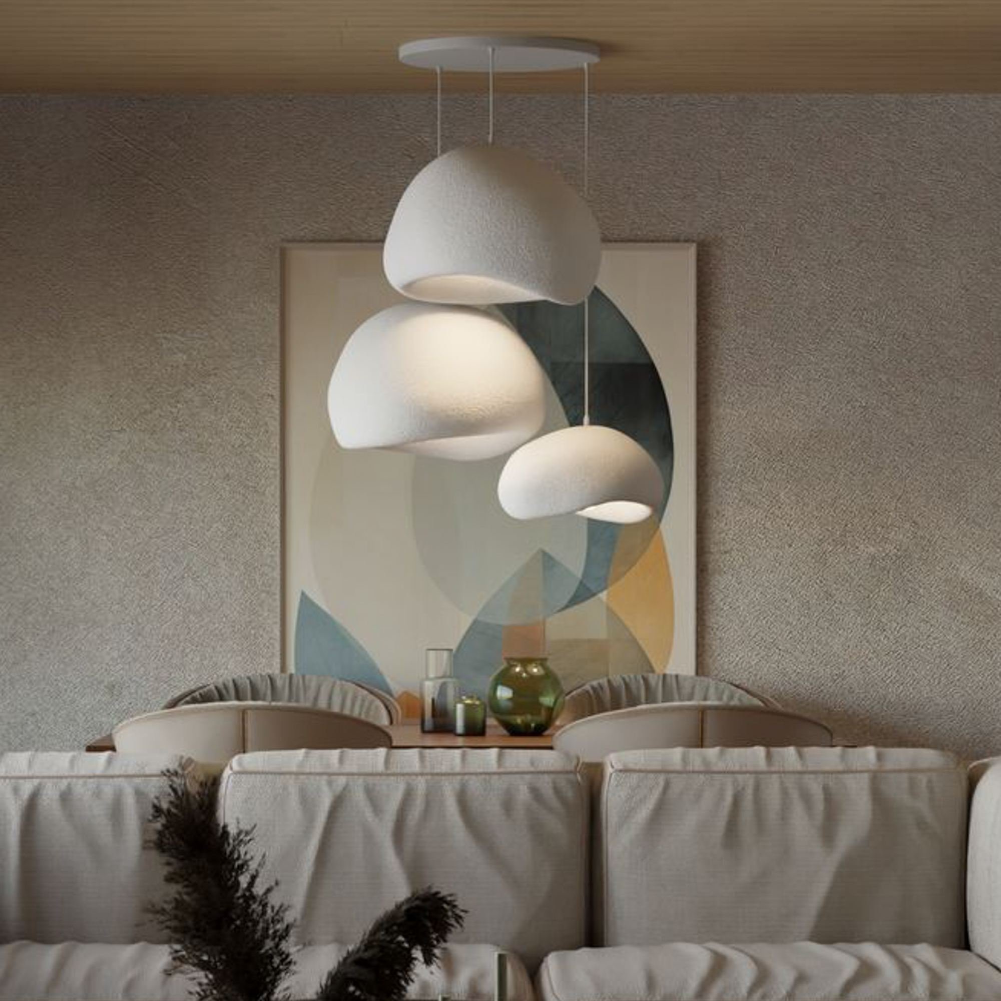 Candeeiro Teto Wabi Sabi Ashveils Branco