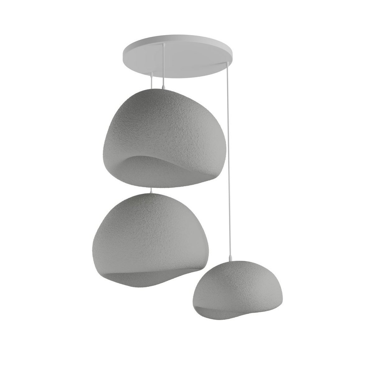 Candeeiro Teto Wabi Sabi Ashveils Concrete Cinza