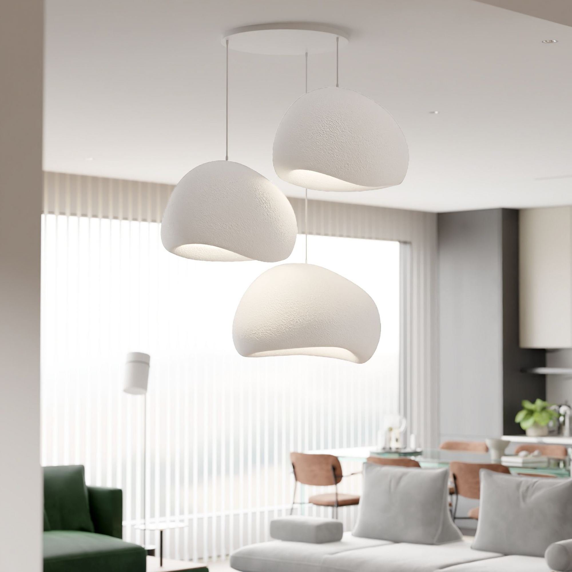 Candeeiro Teto Wabi Sabi Claylights Branco