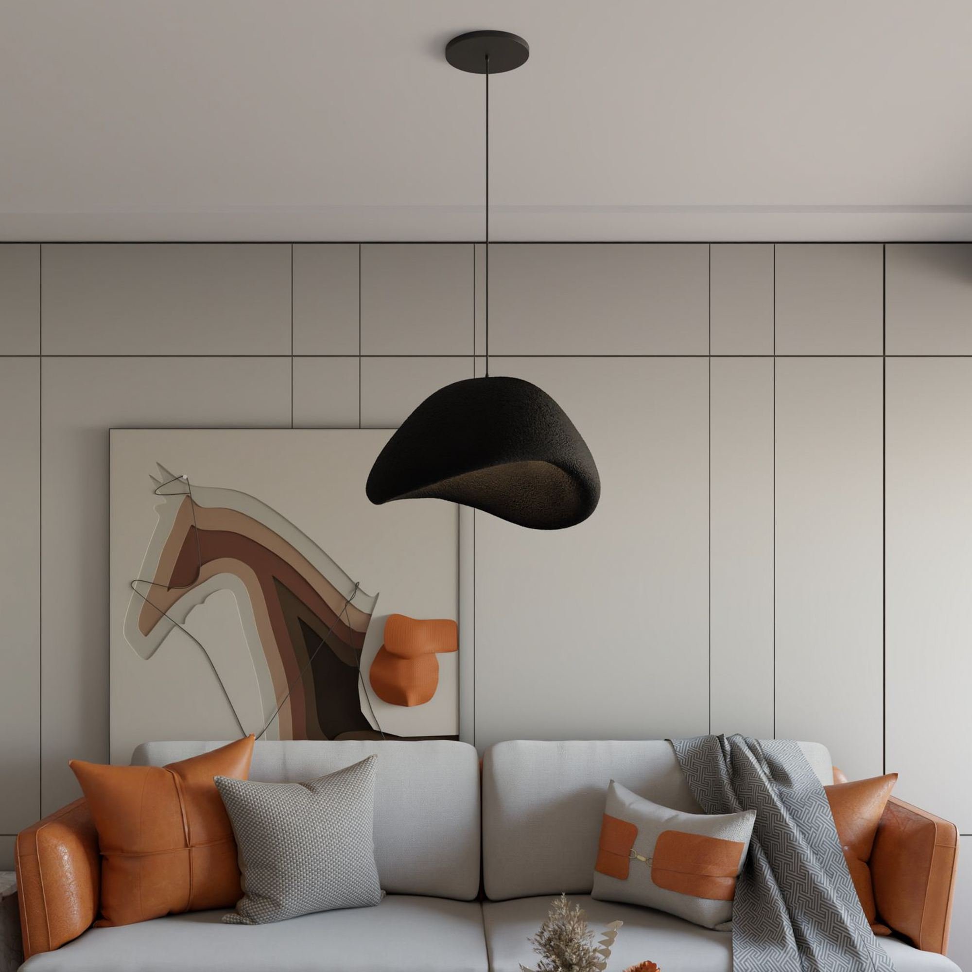 Candeeiro Teto Wabi Sabi Nomu Preto