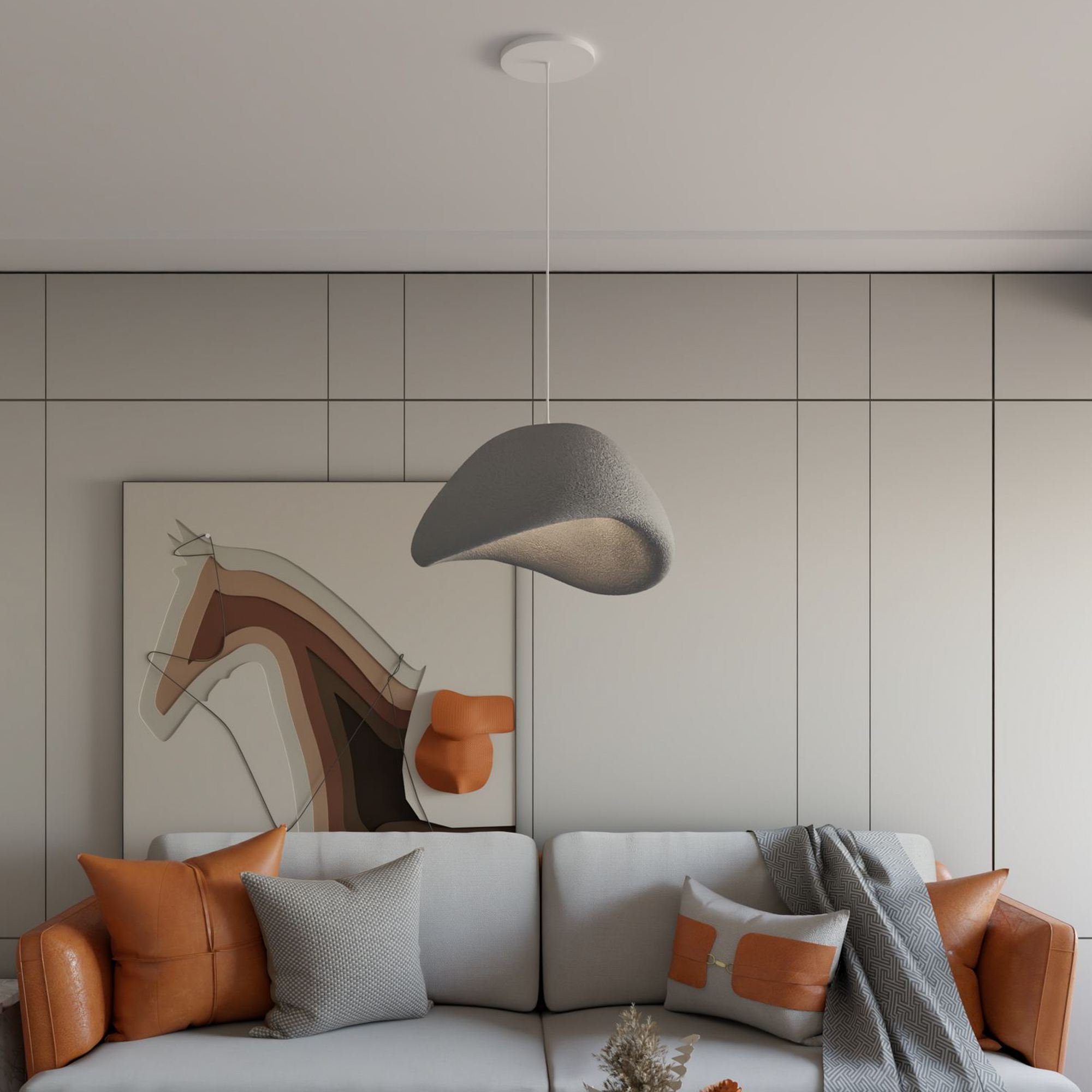 Candeeiro Teto Wabi Sabi Nomu Concrete Cinza