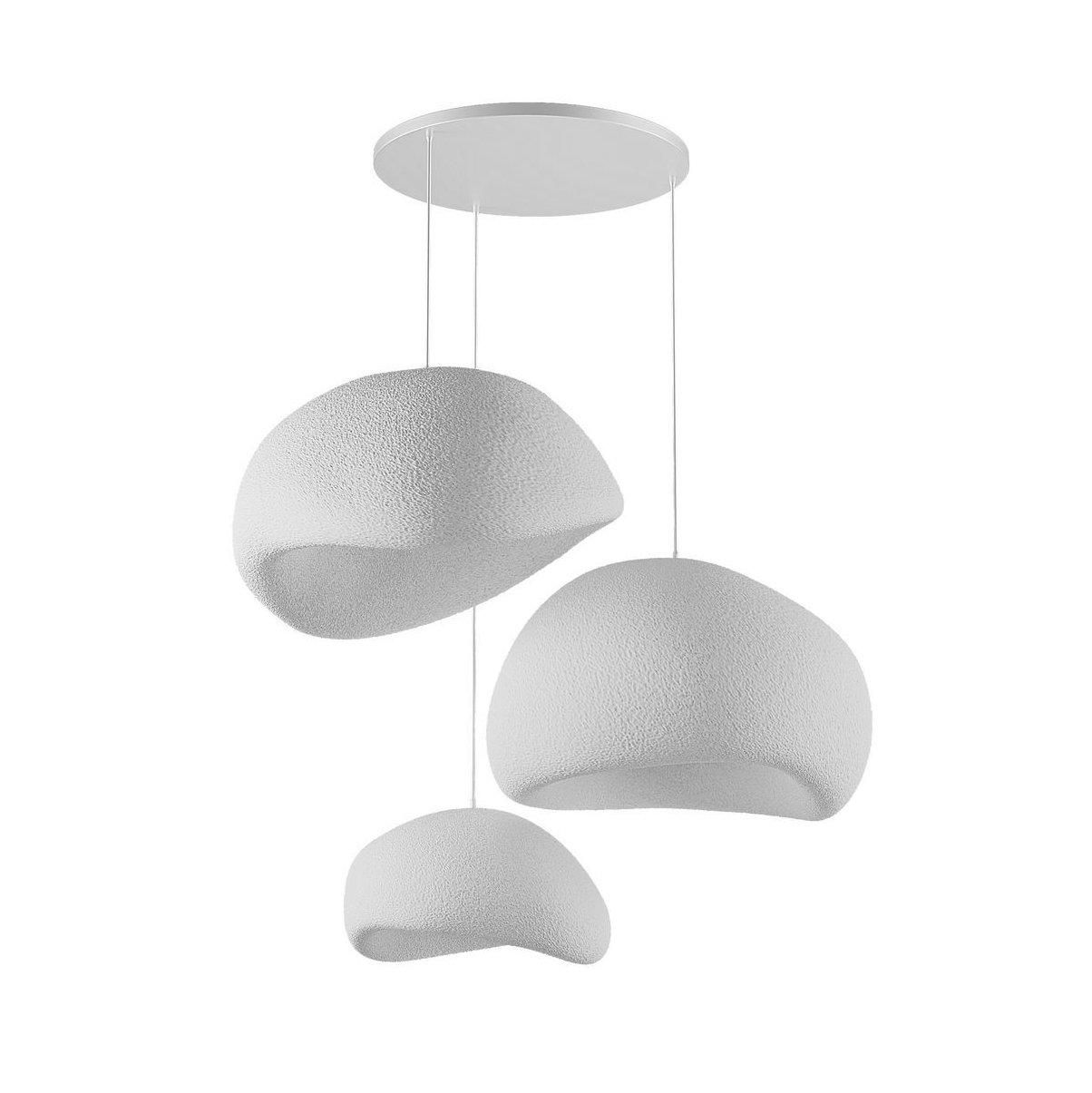 Candeeiro Teto Wabi Sabi MossCinzas Branco