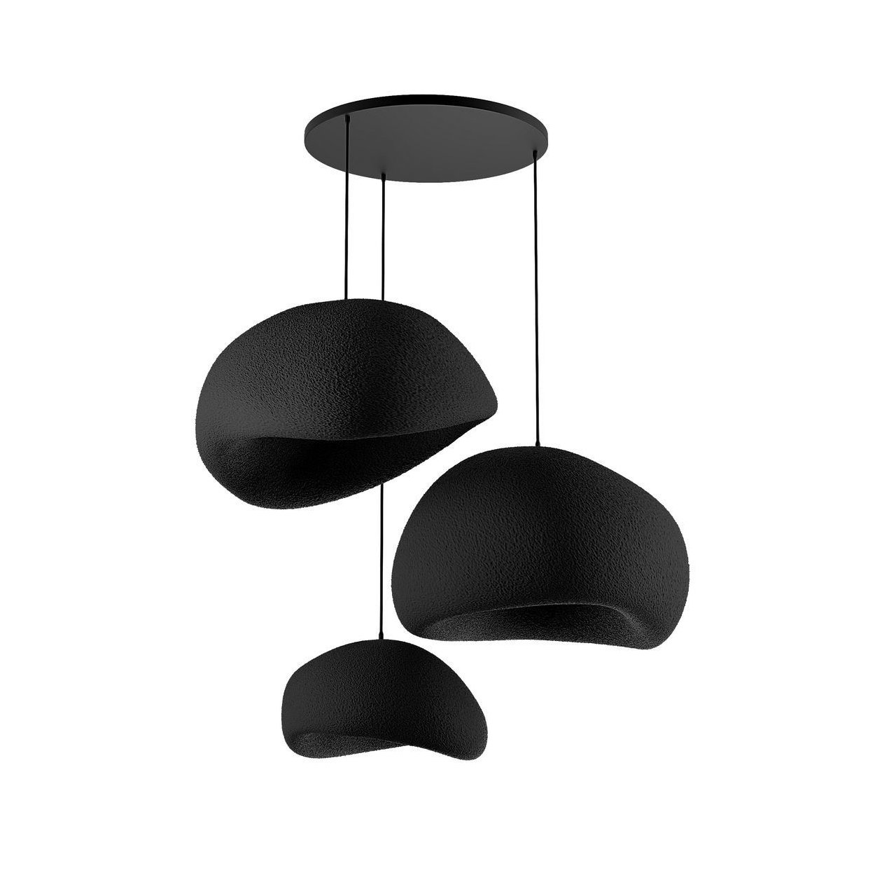 Candeeiro Teto Wabi Sabi MossCinzas Preto