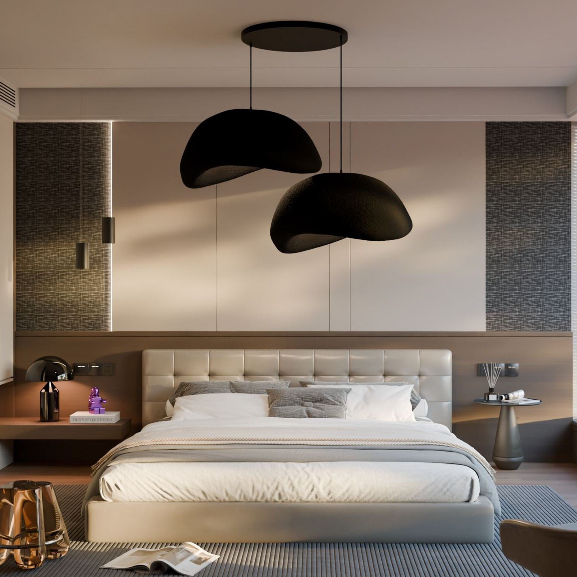 Candeeiro Teto Wabi Sabi Driftgrains Preto