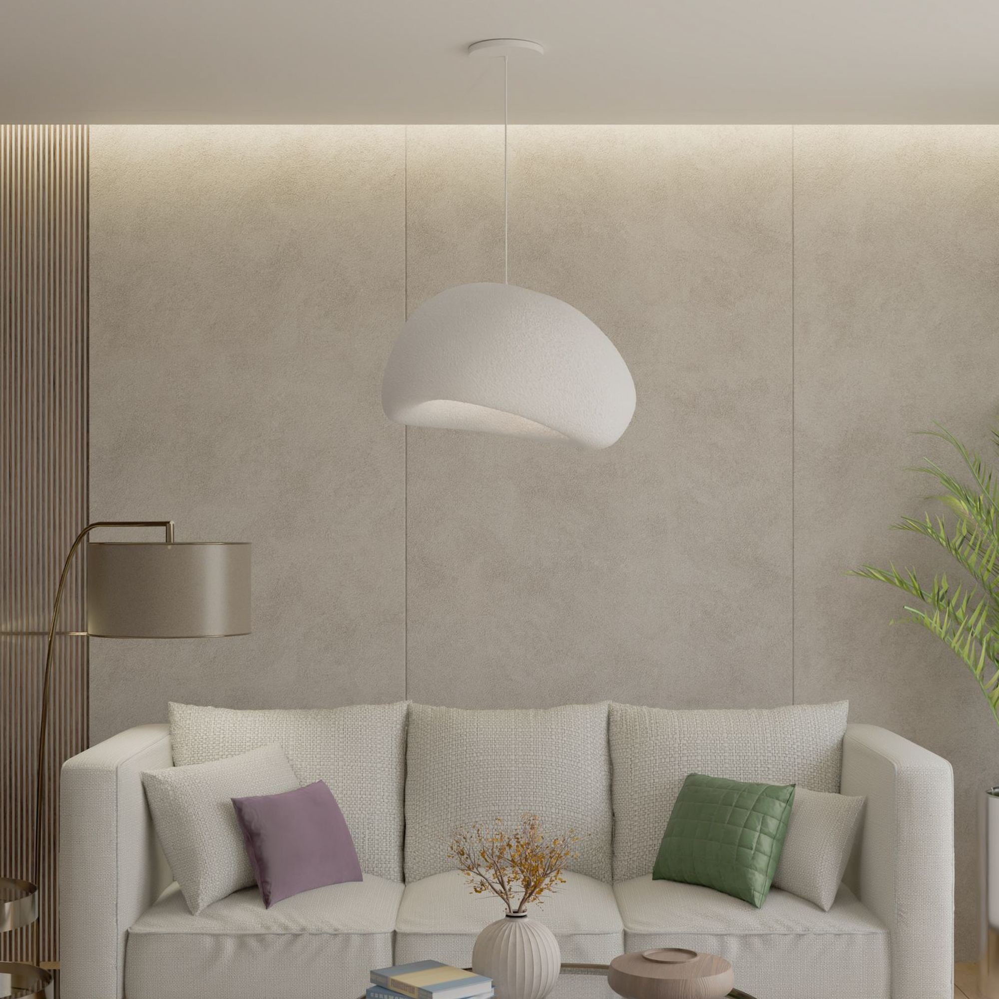 Candeeiro Teto Wabi Sabi Soluna Branco