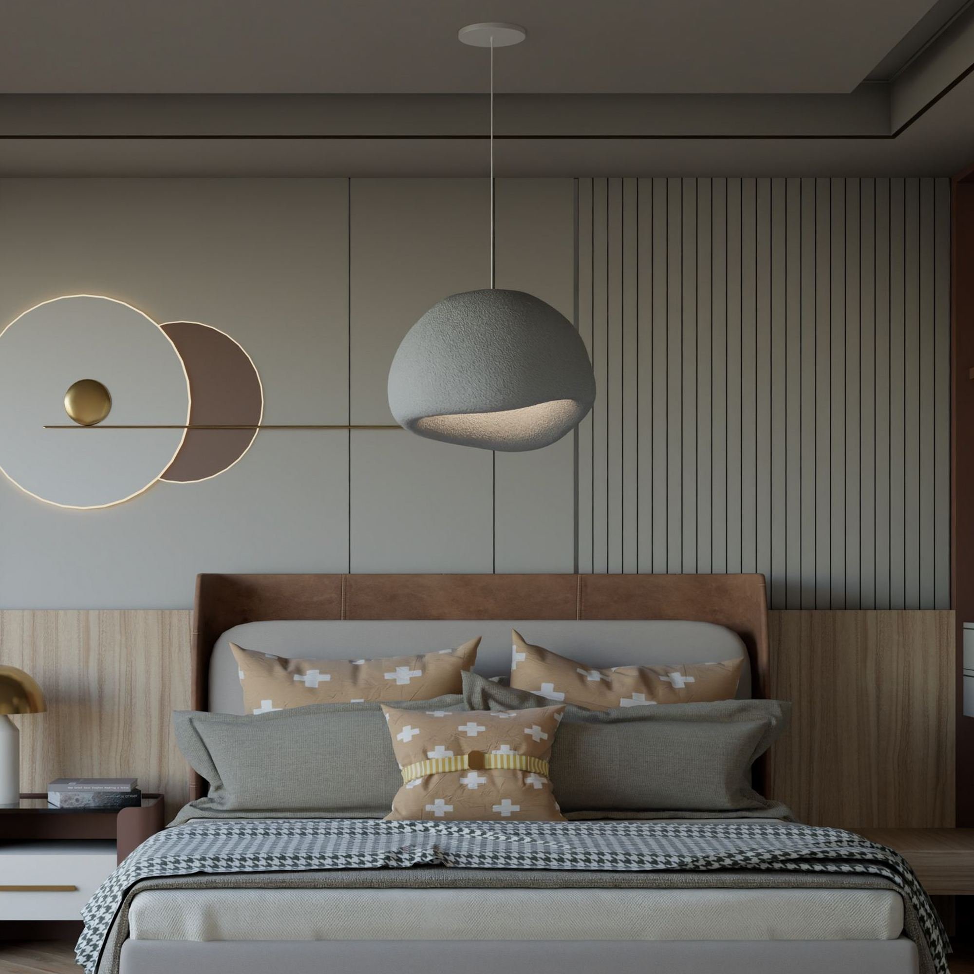 Candeeiro Teto Wabi Sabi Soluna Concrete Cinza