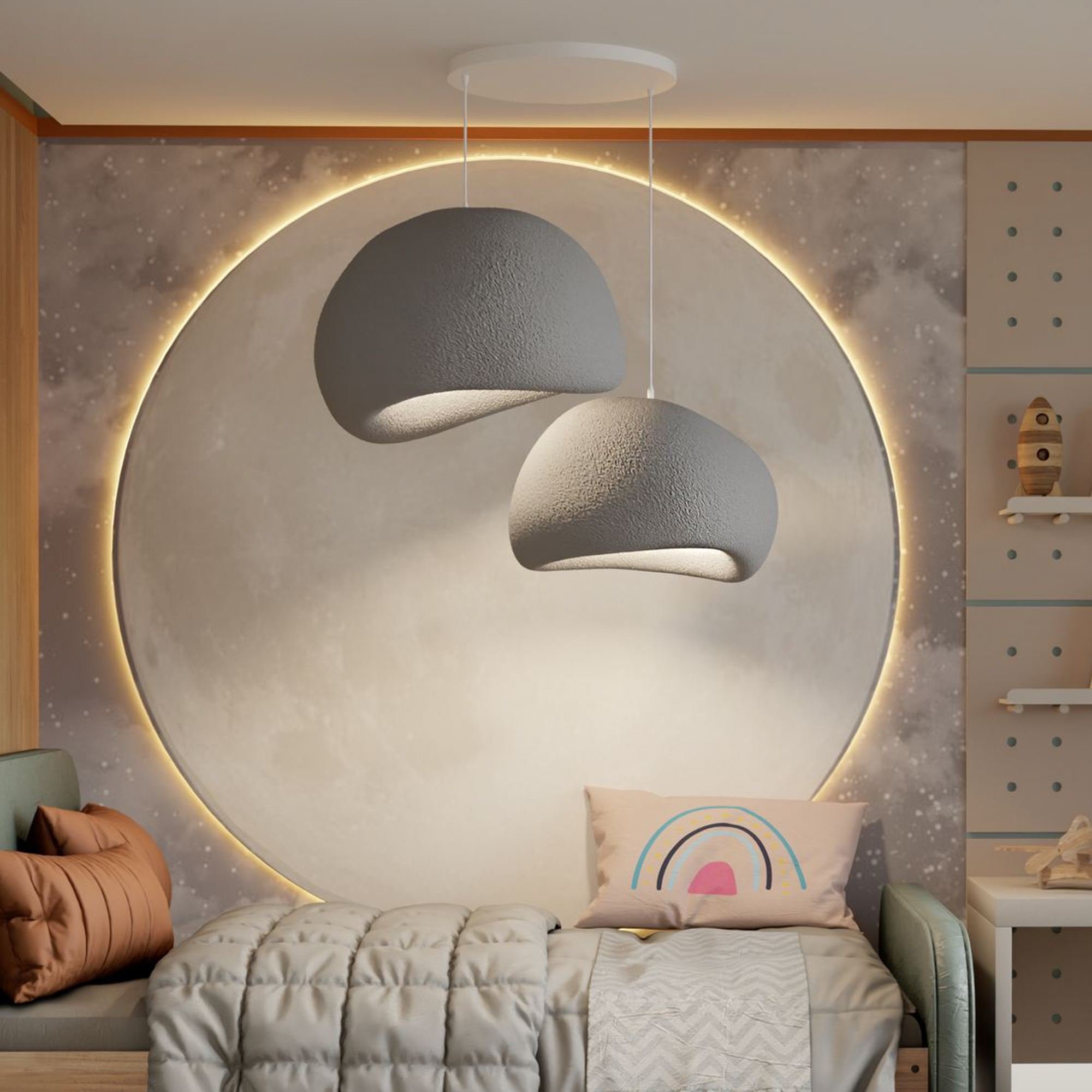 Candeeiro Teto Wabi Sabi Chalkforms Concrete Cinza