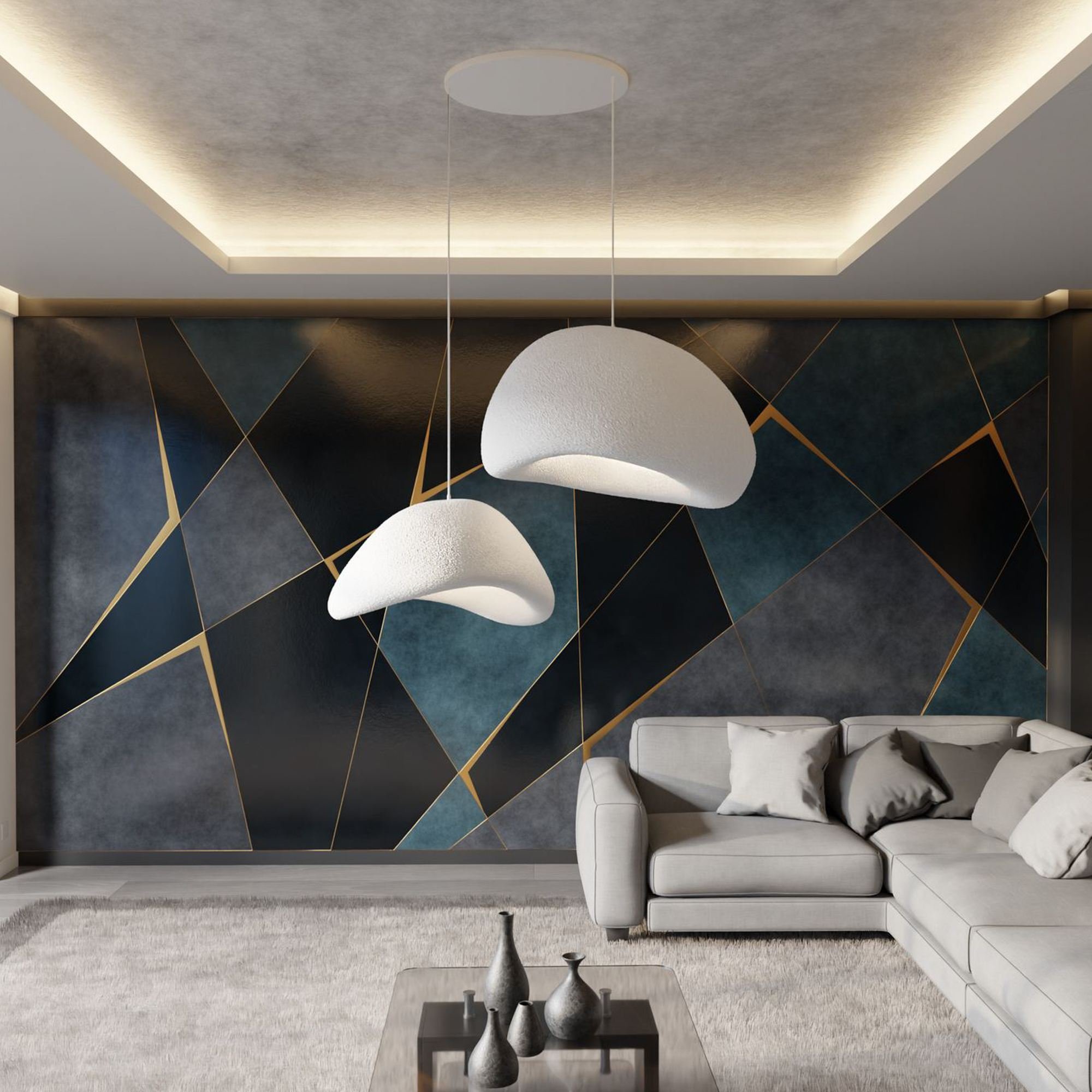 Candeeiro Teto Wabi Sabi Plasterglows Branco