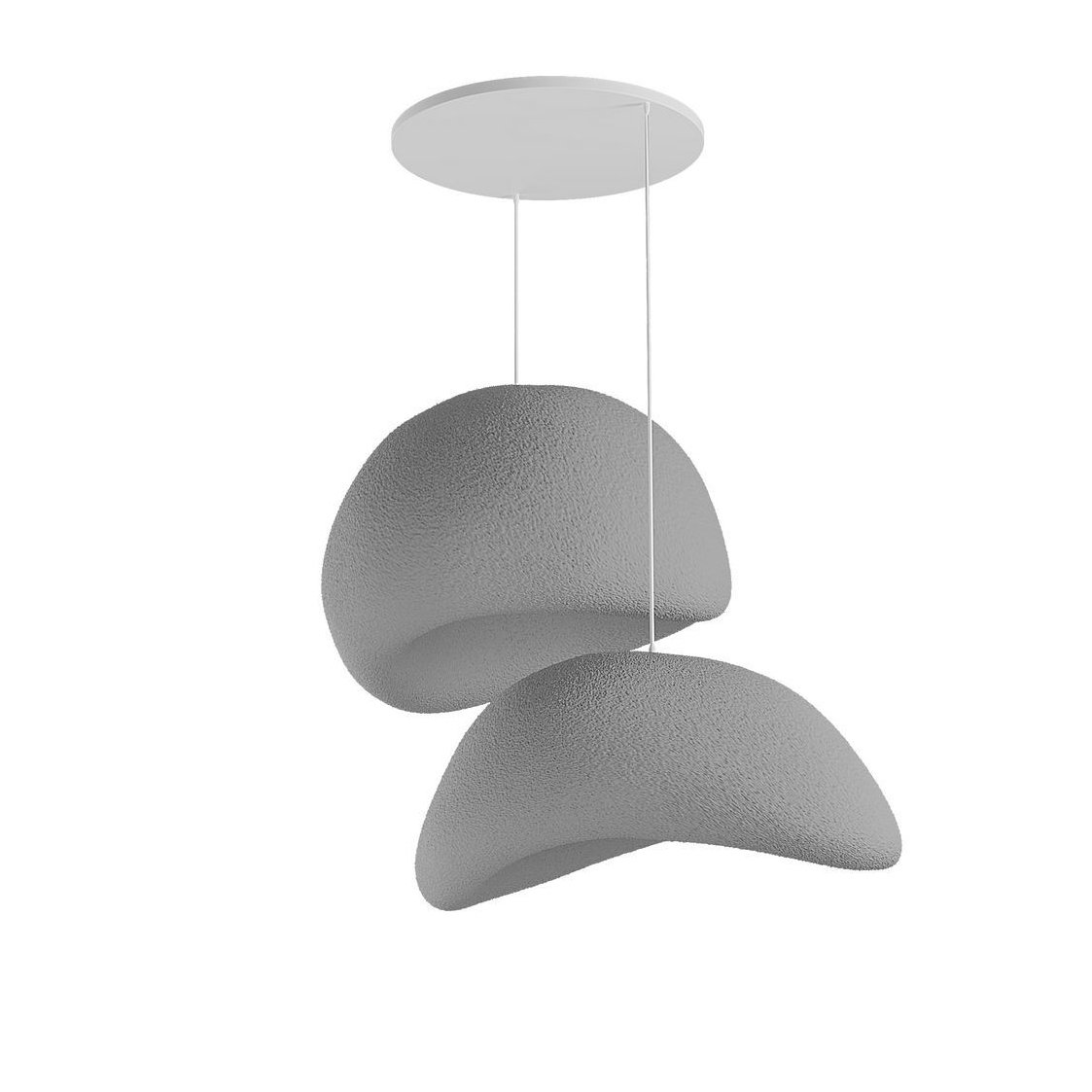 Candeeiro Teto Wabi Sabi Plasterglows Concrete Cinza