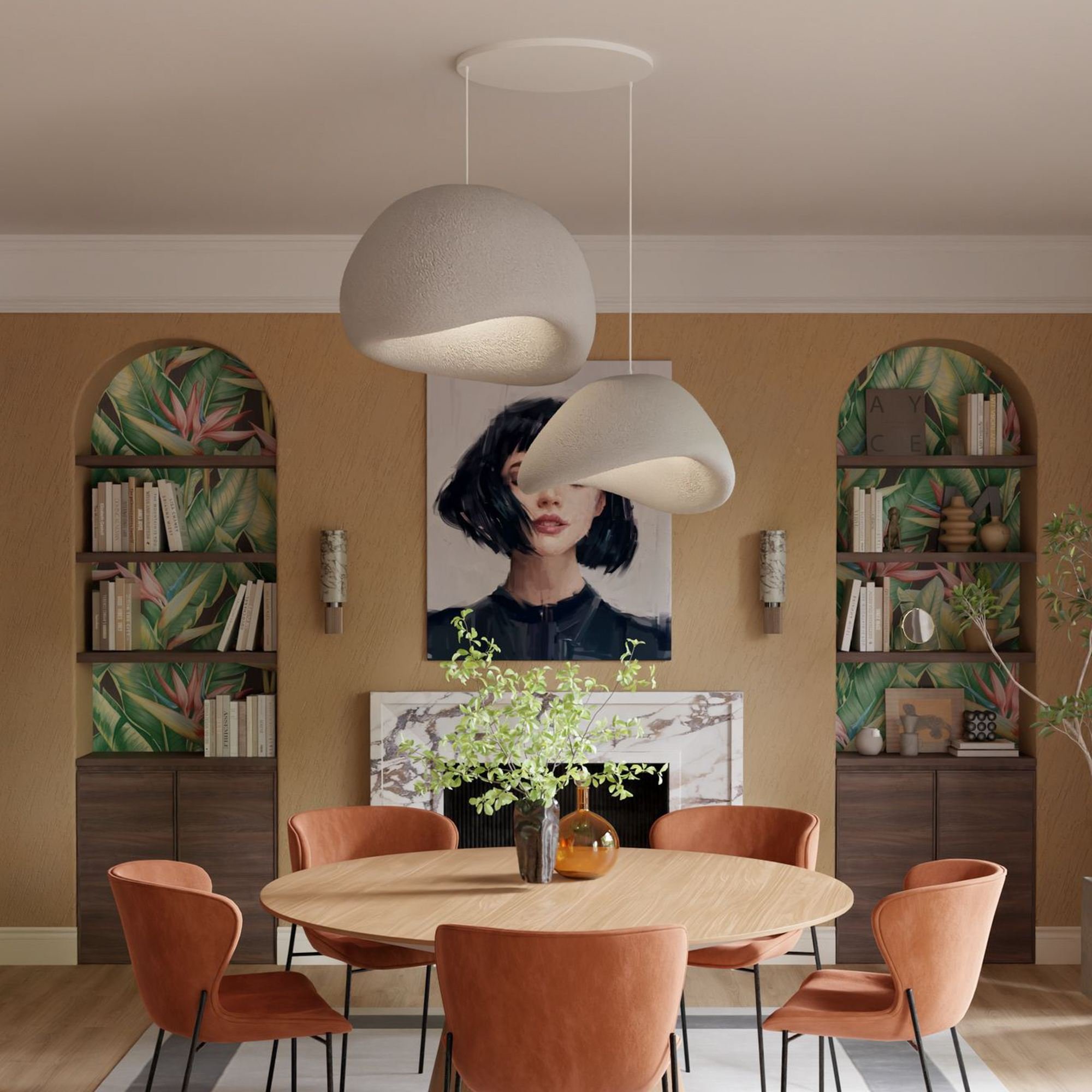 Candeeiro Teto Wabi Sabi Plasterglows Concrete Cinza