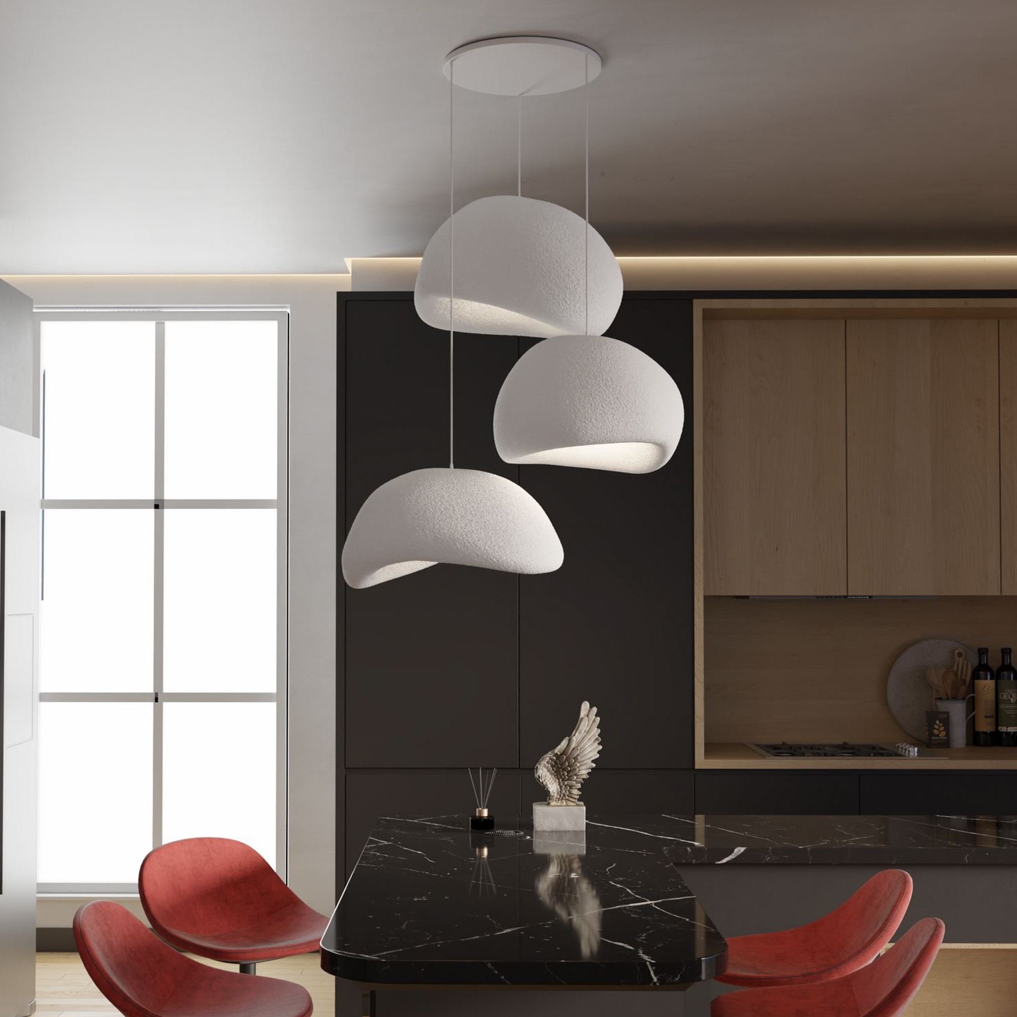 Candeeiro Teto Wabi Sabi Shibumi Orbs Branco