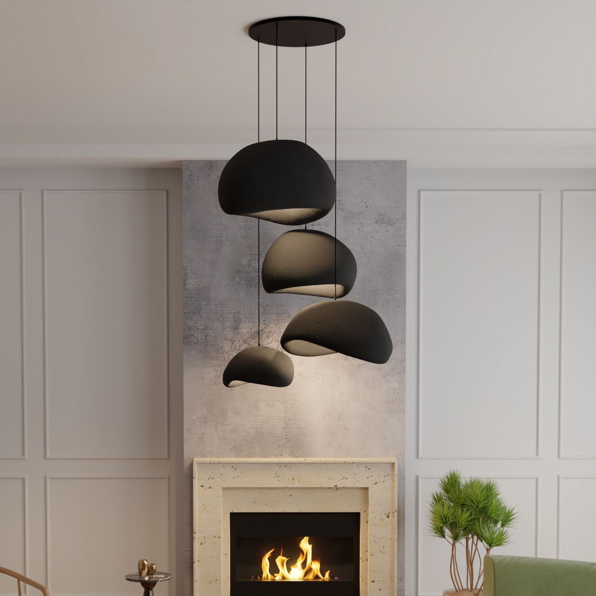 Candeeiro Teto Wabi Sabi Sabi Glows Preto