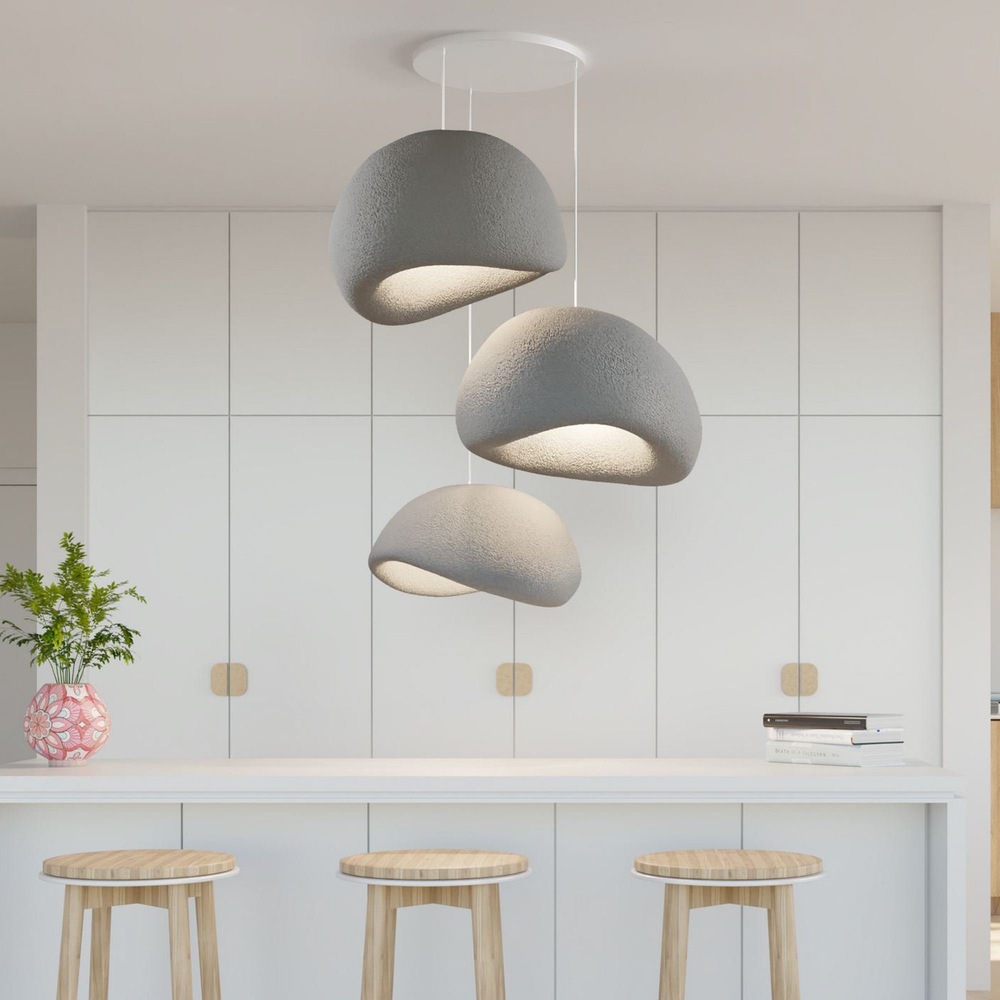 Candeeiro Teto Wabi Sabi Kanso Beams Concrete Cinza