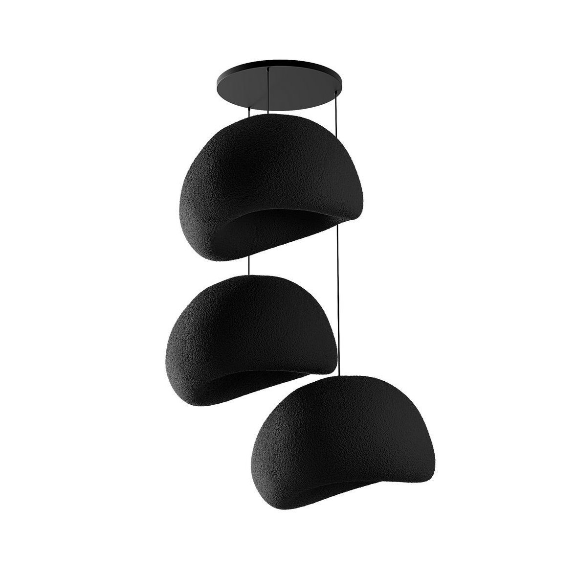 Candeeiro Teto Wabi Sabi Nami Preto