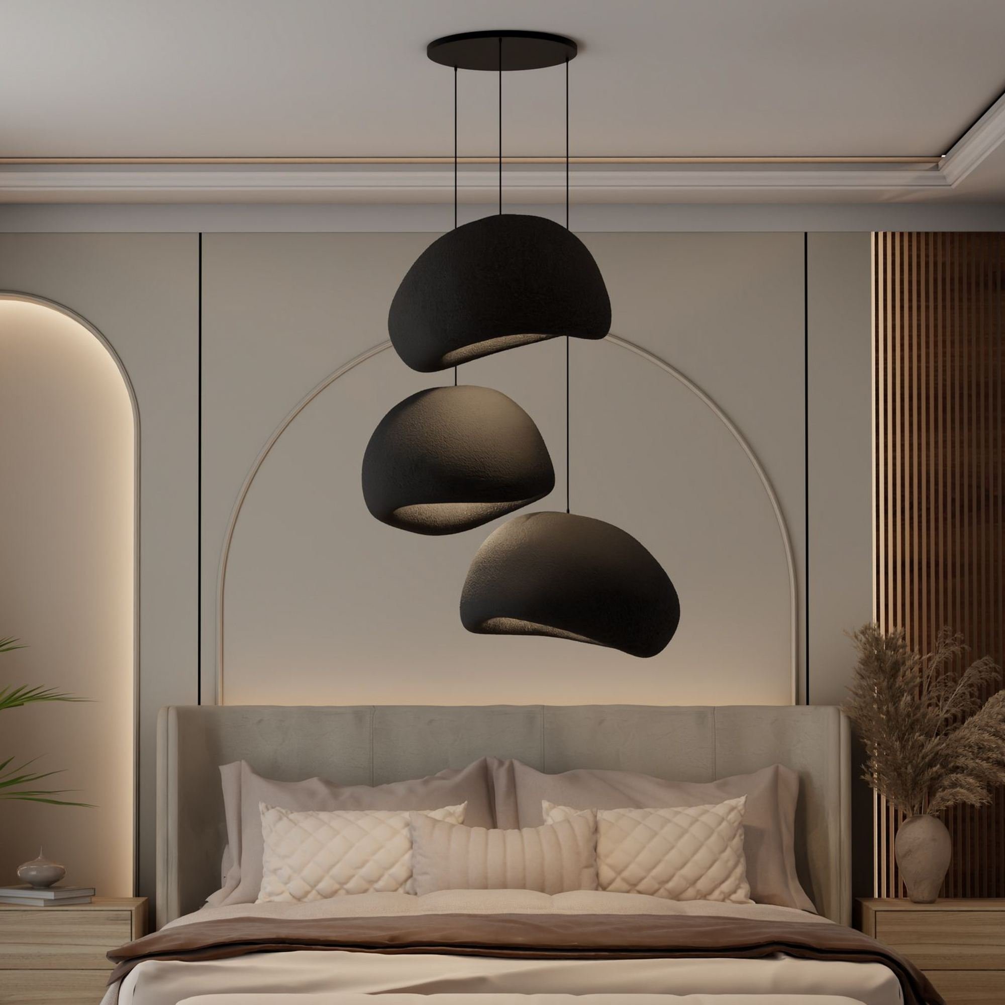 Candeeiro Teto Wabi Sabi Nami Preto