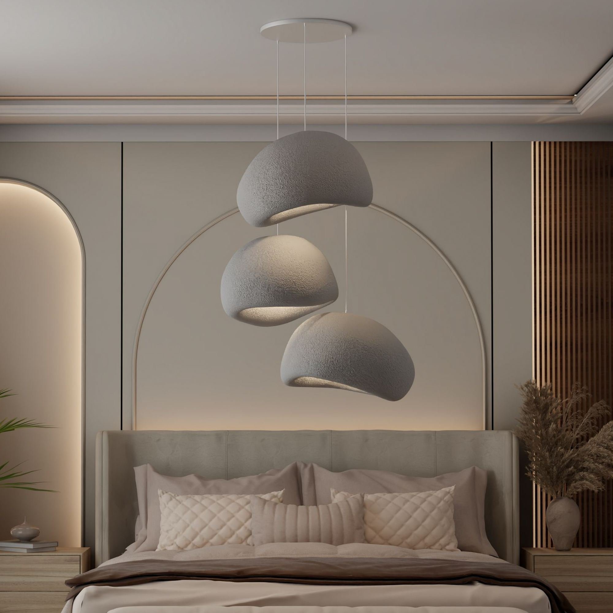 Candeeiro Teto Wabi Sabi Nami Concrete Cinza