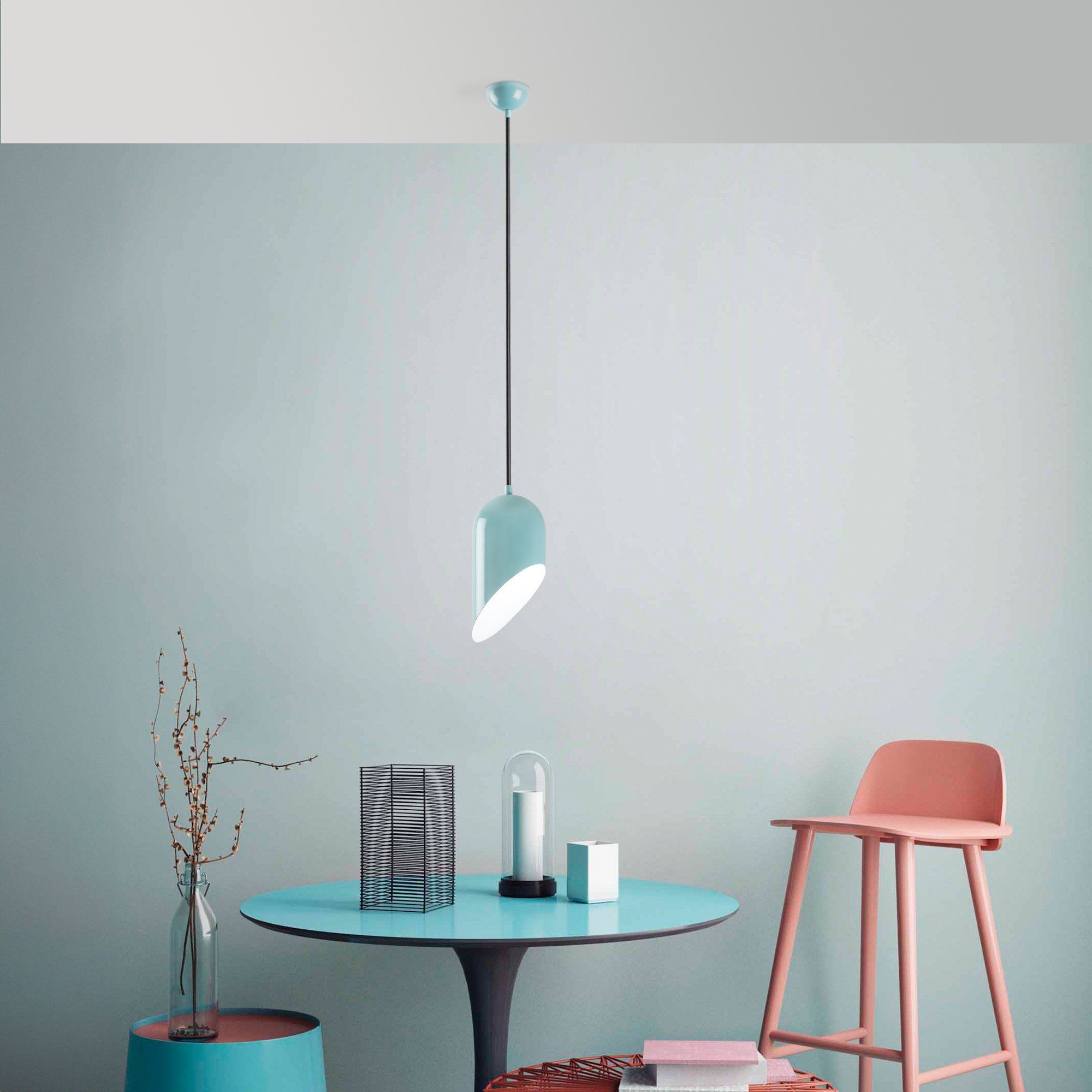 Candeeiro Teto Kesik Turquesa