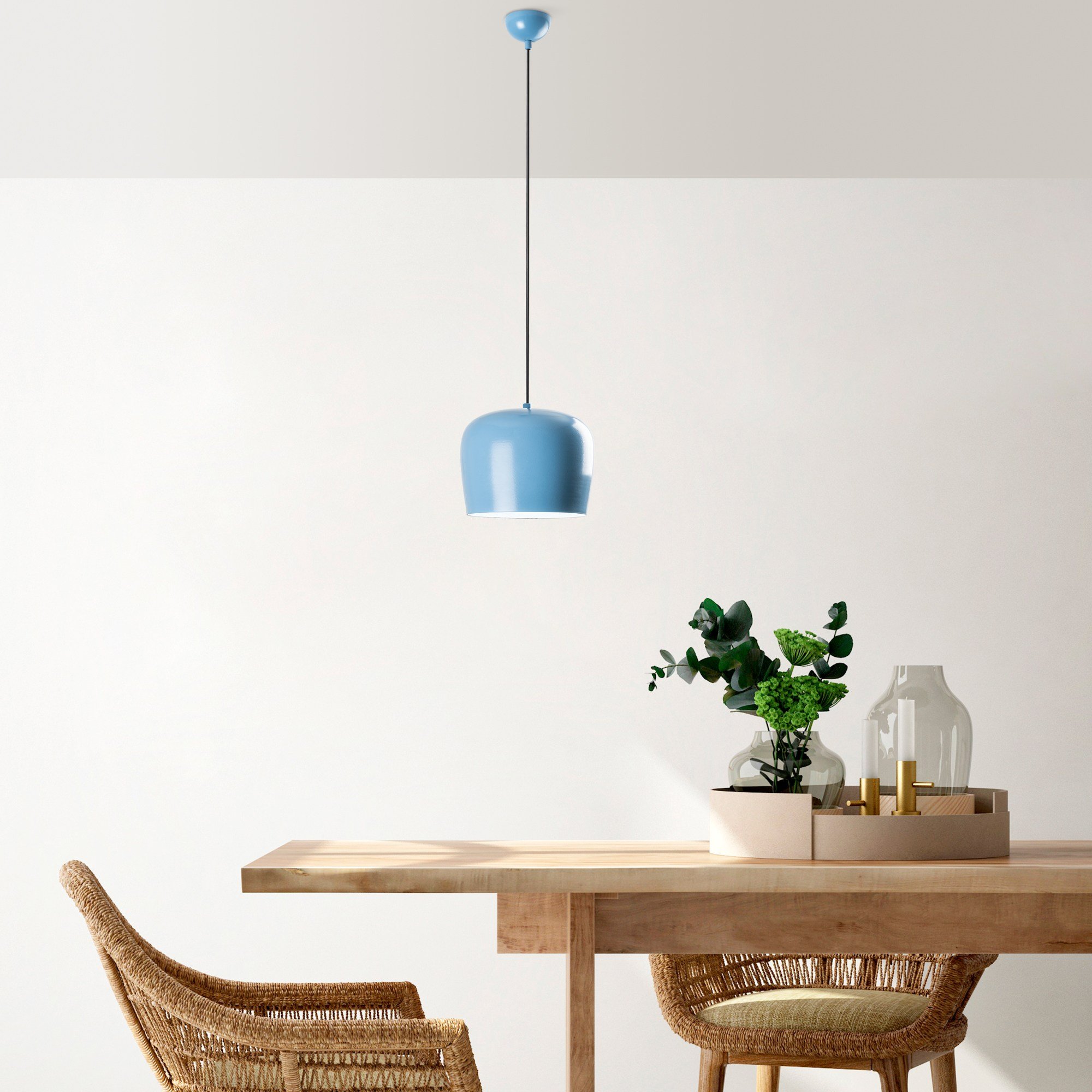 Candeeiro Teto Yozgat Azul Claro