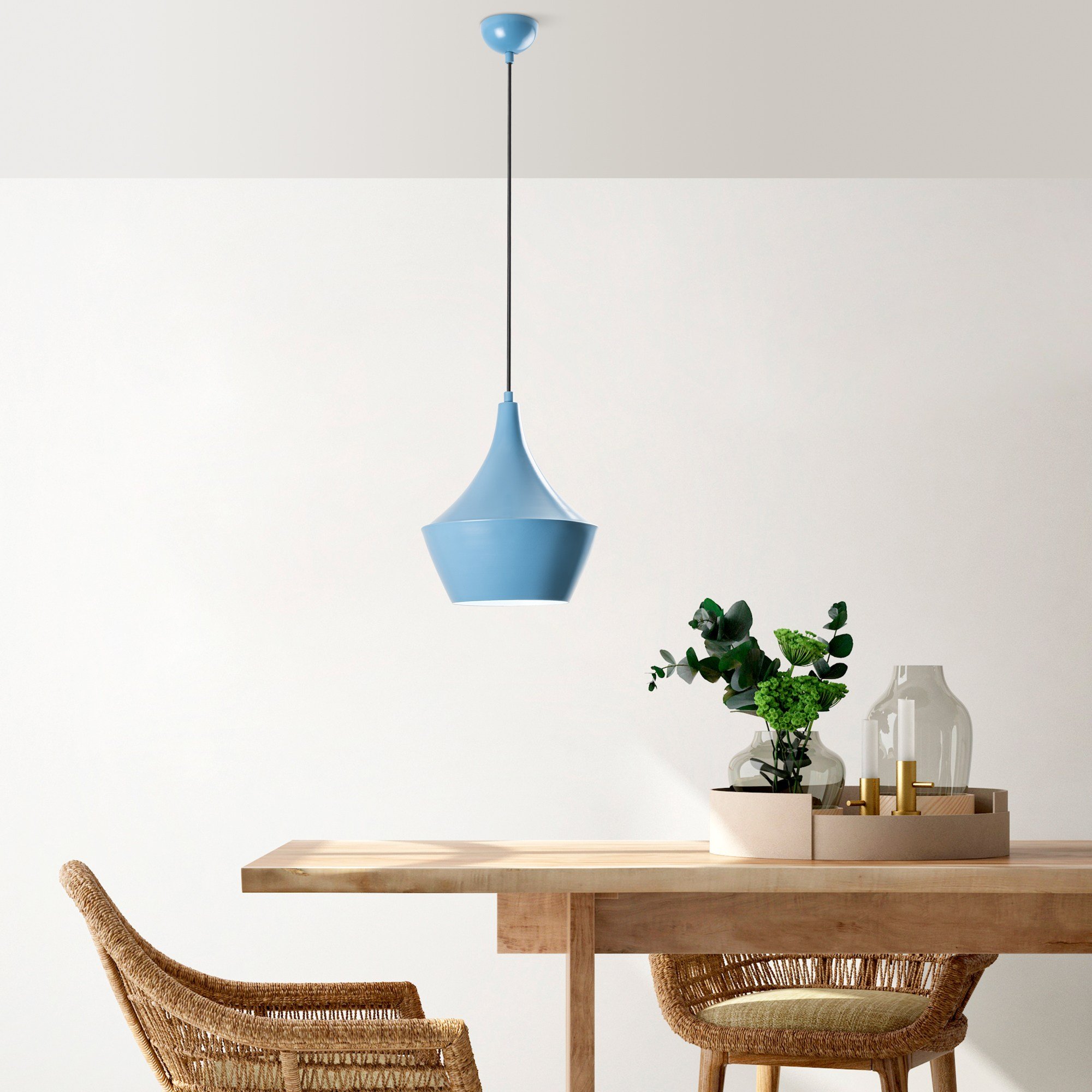 Candeeiro Teto Tom Azul Claro