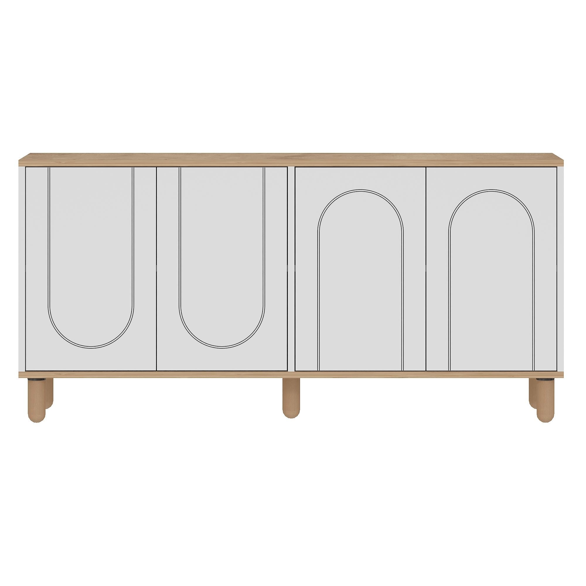 Aparador Ravone Sapphire Carvalho Branco