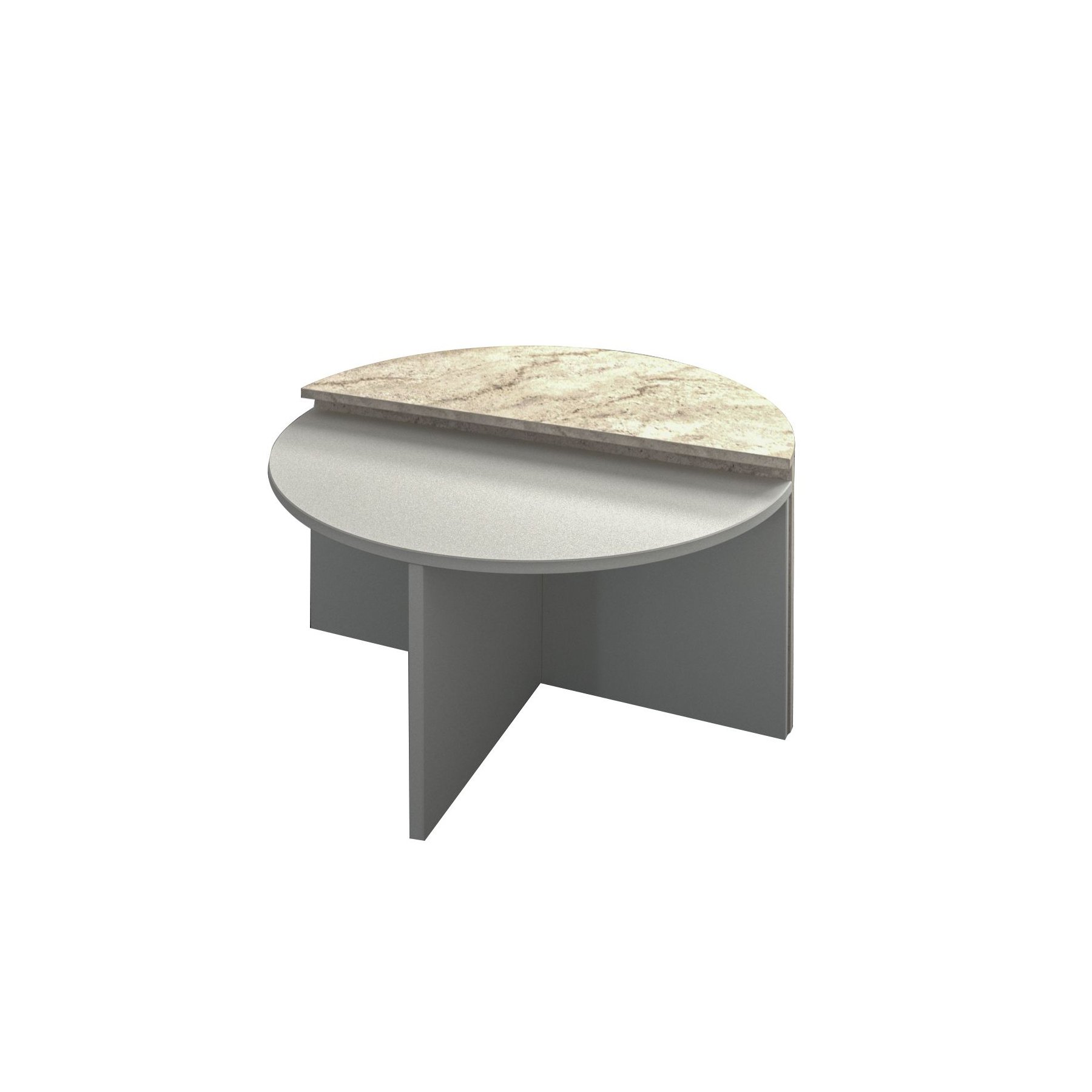 Mesa Centro Dolunay Cinza Travertine