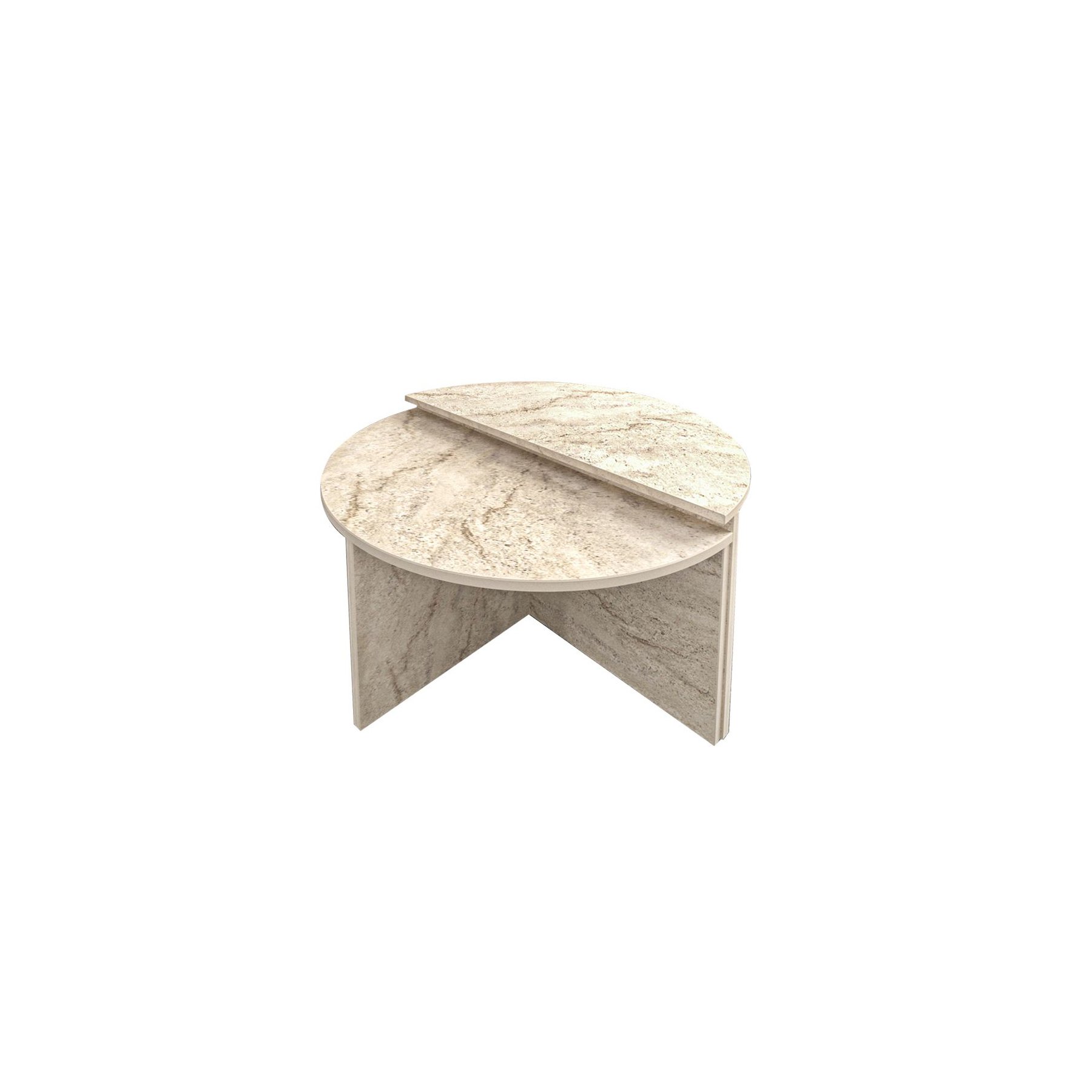 Mesa Centro Dolunay Travertine