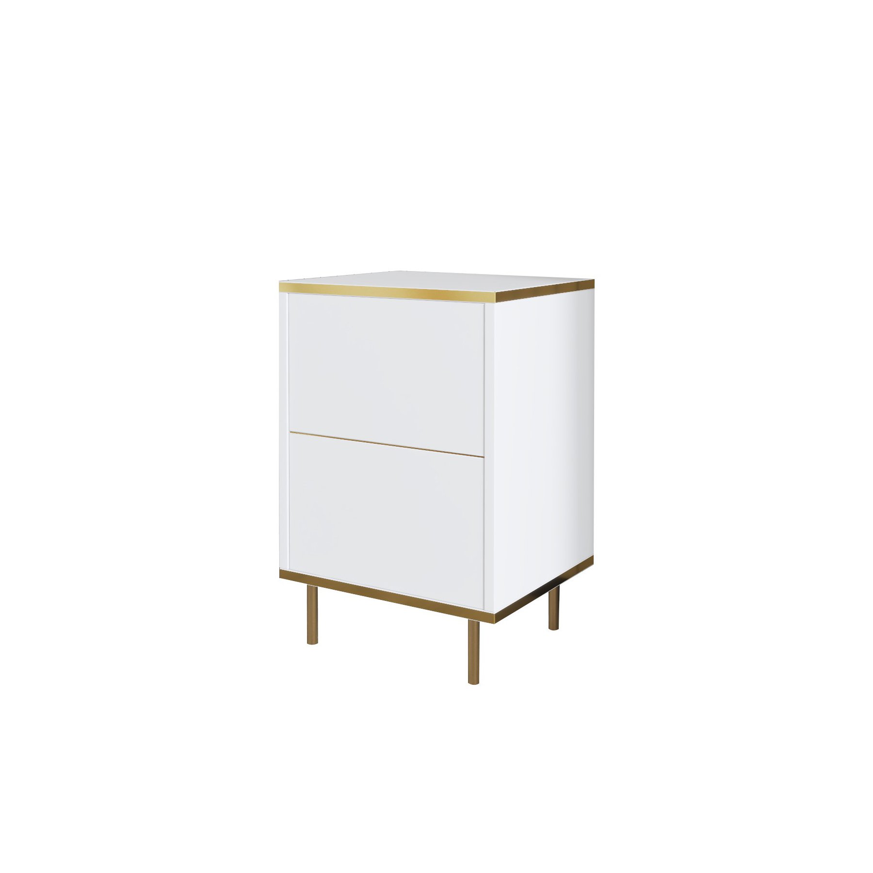 Mesa Cabeceira Imaj Branco Dourado