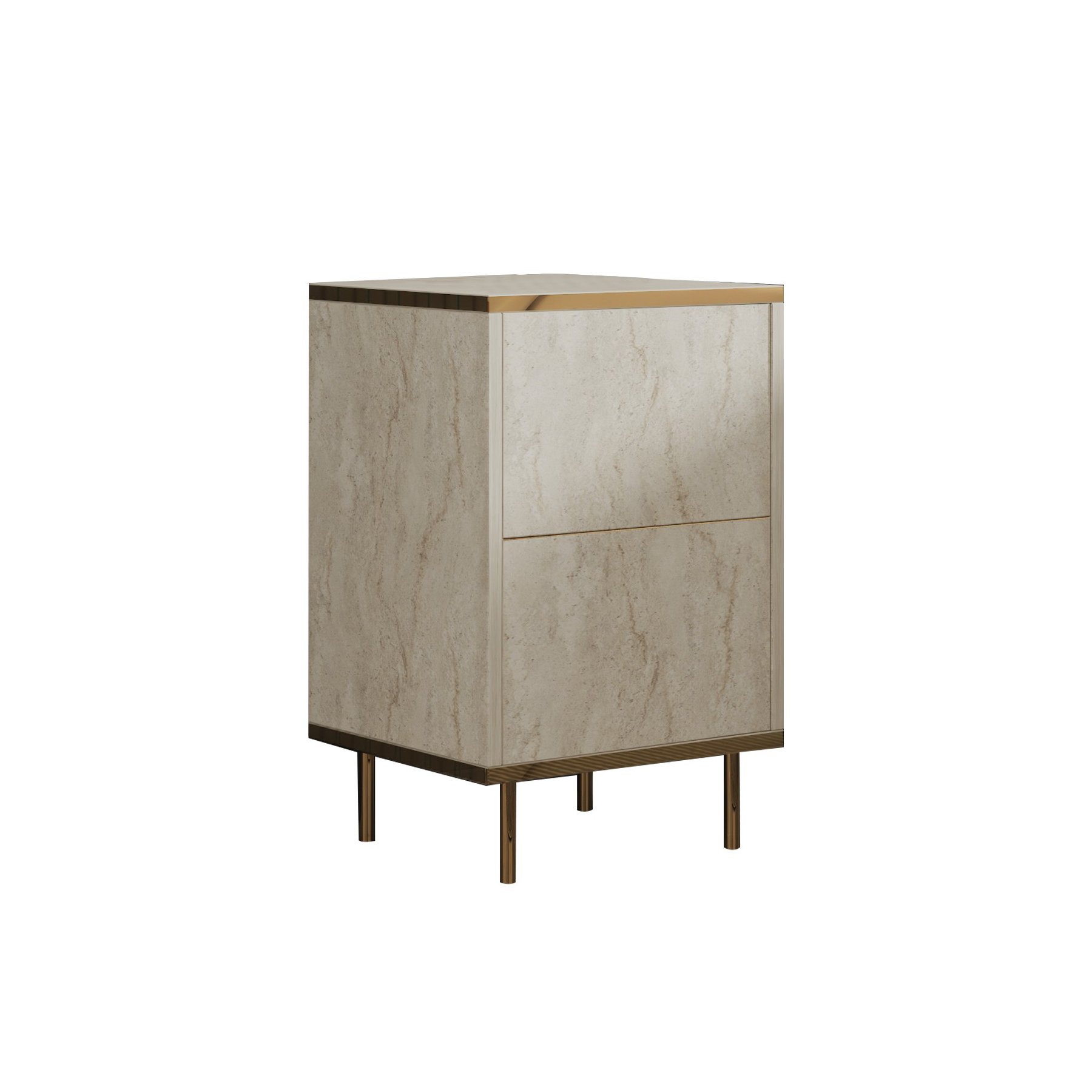 Mesa Cabeceira Imaj Travertine Dourado