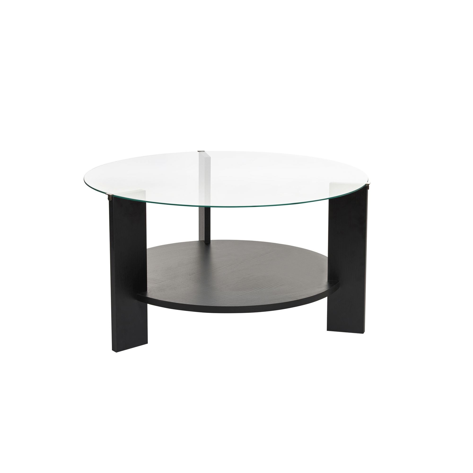 Mesa Centro Clara Wood Preto Transparent