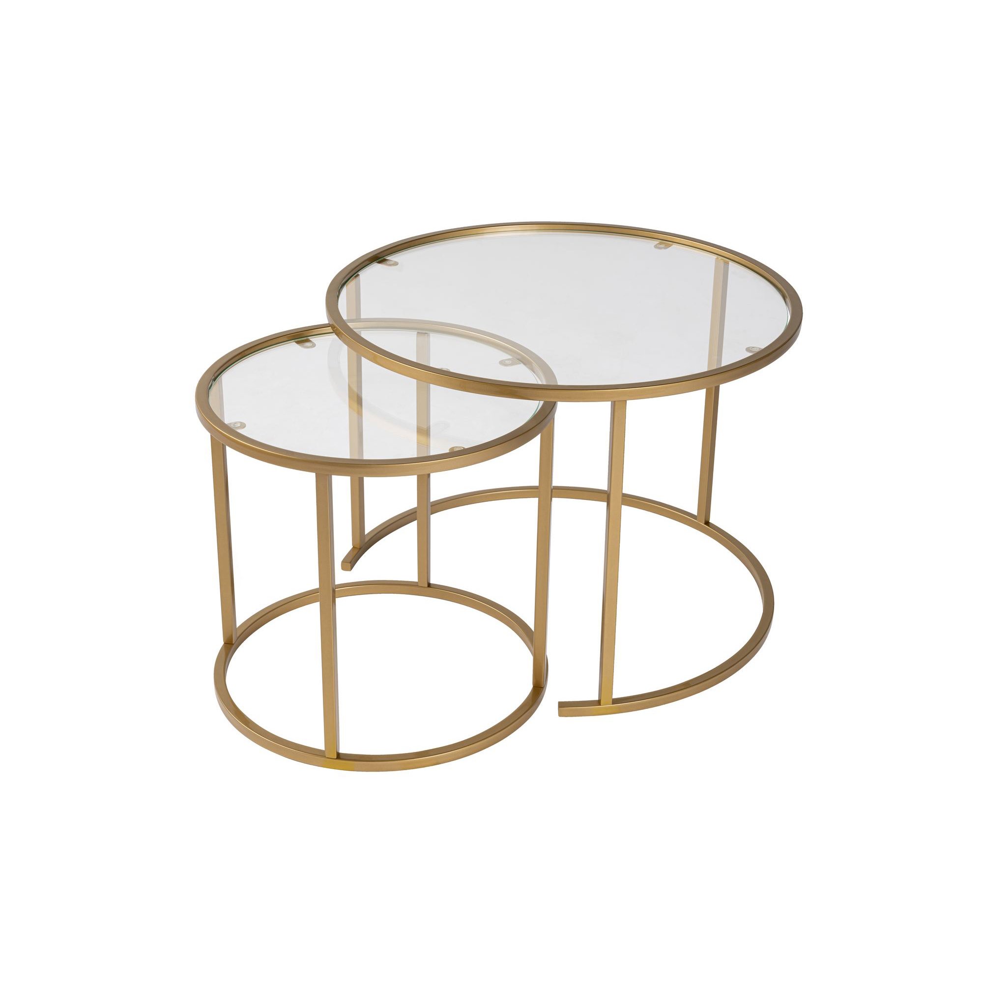 Conjunto Mesas Centro Dourado-Transparent-60-42