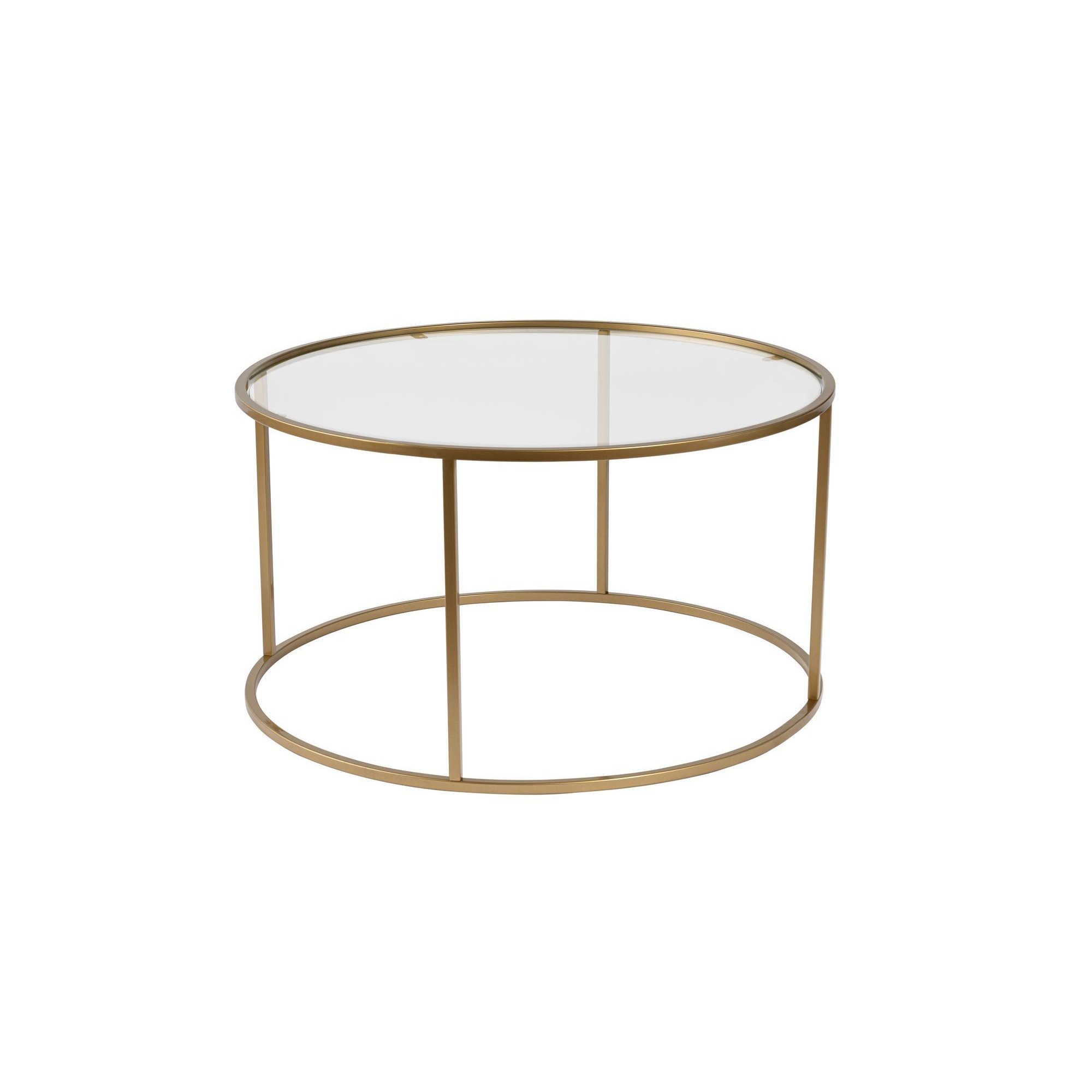 Mesa Centro Aurum 80 Dourado Transparent