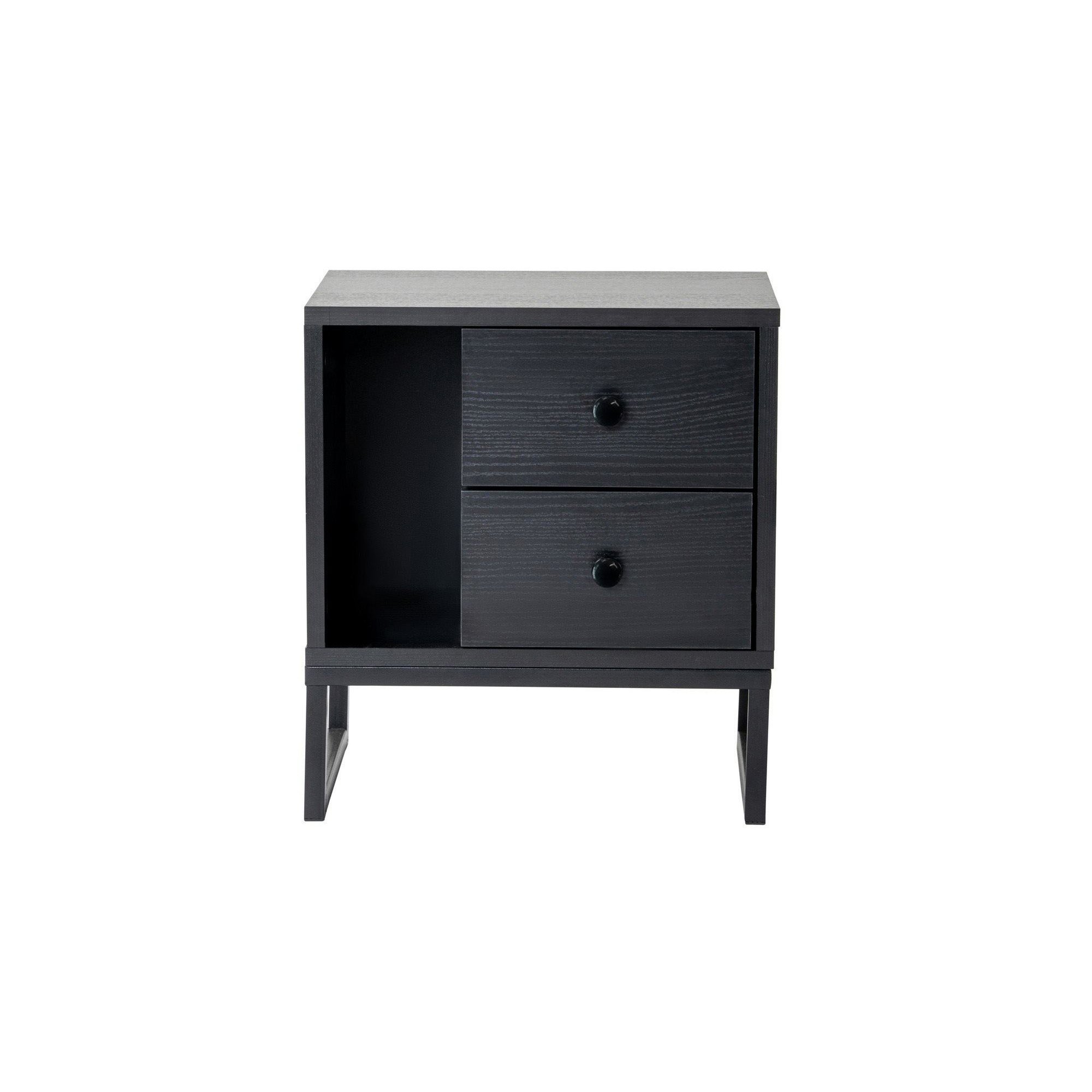 Mesa Cabeceira Glimmer Wood Preto
