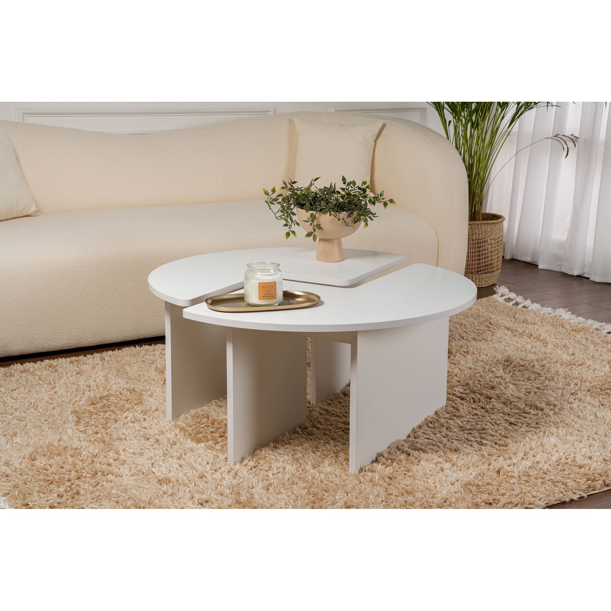 Mesa Centro Moira Natural Branco