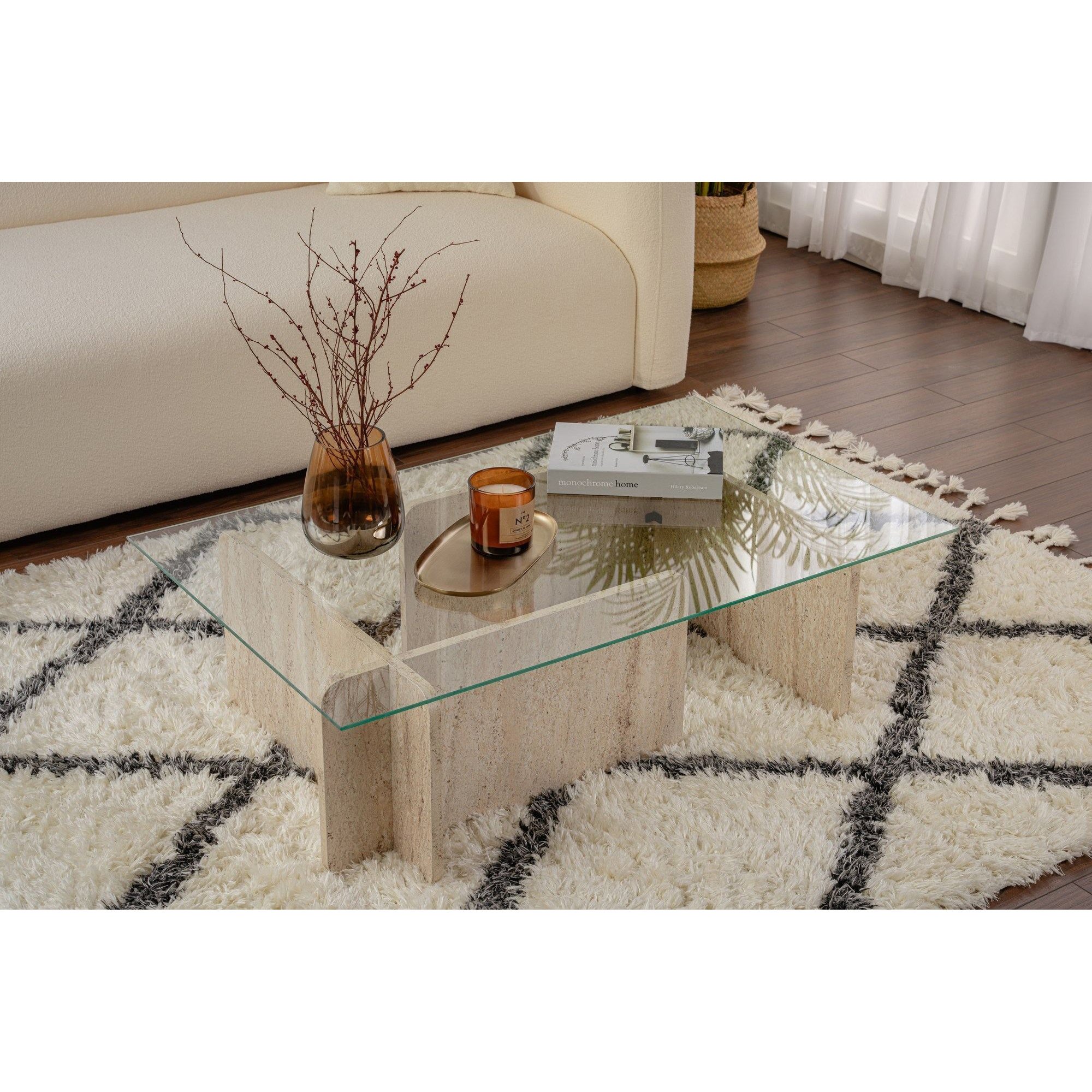 Mesa Centro Flavio Travertine