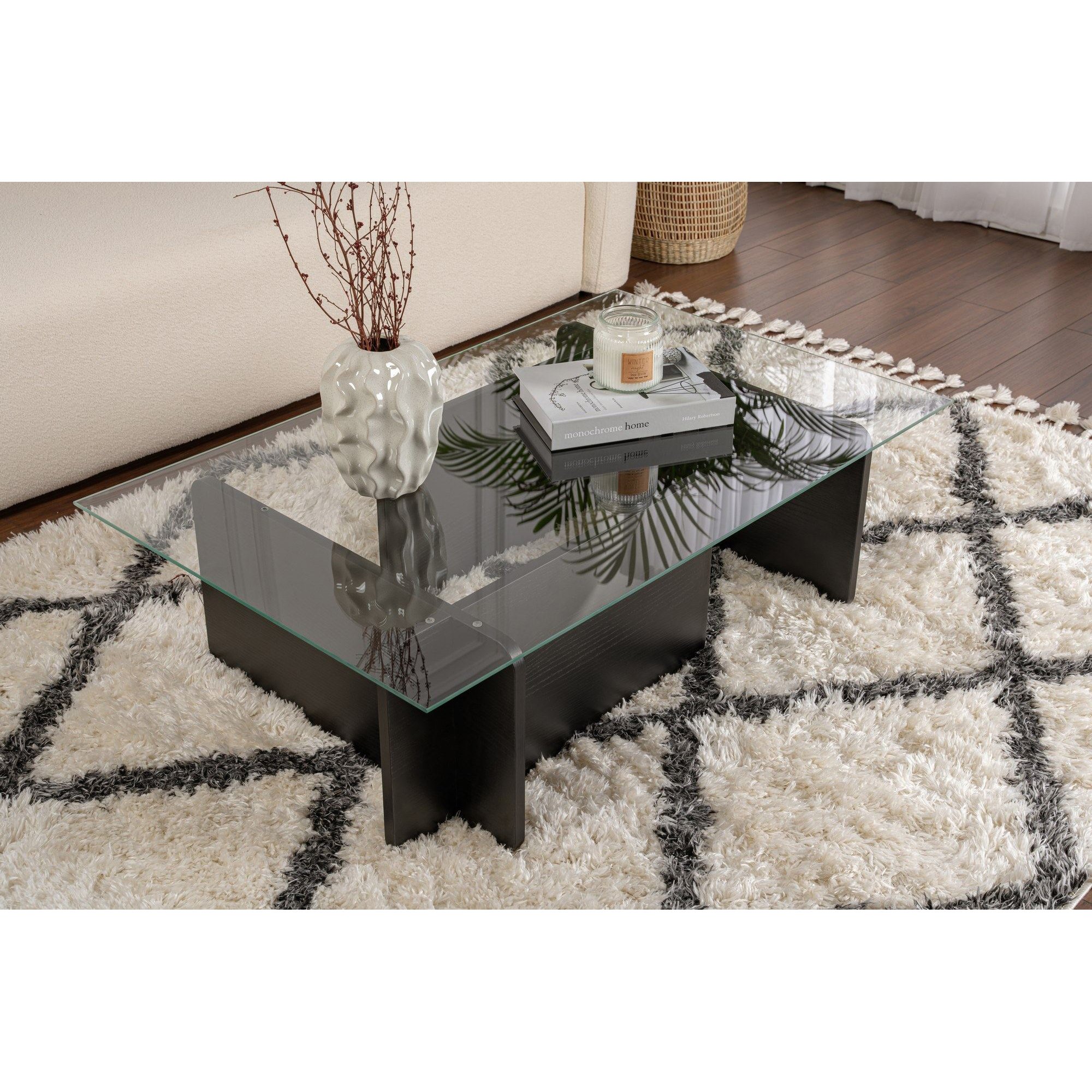 Mesa Centro Flavio Wooden Preto
