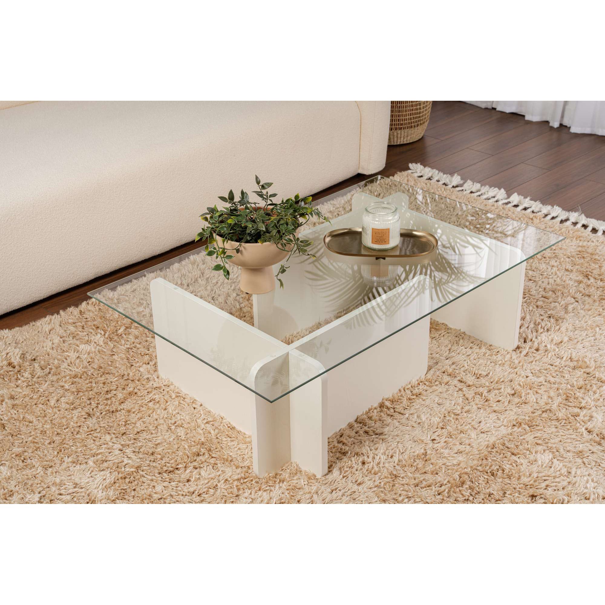 Mesa Centro Flavio Wooden Branco