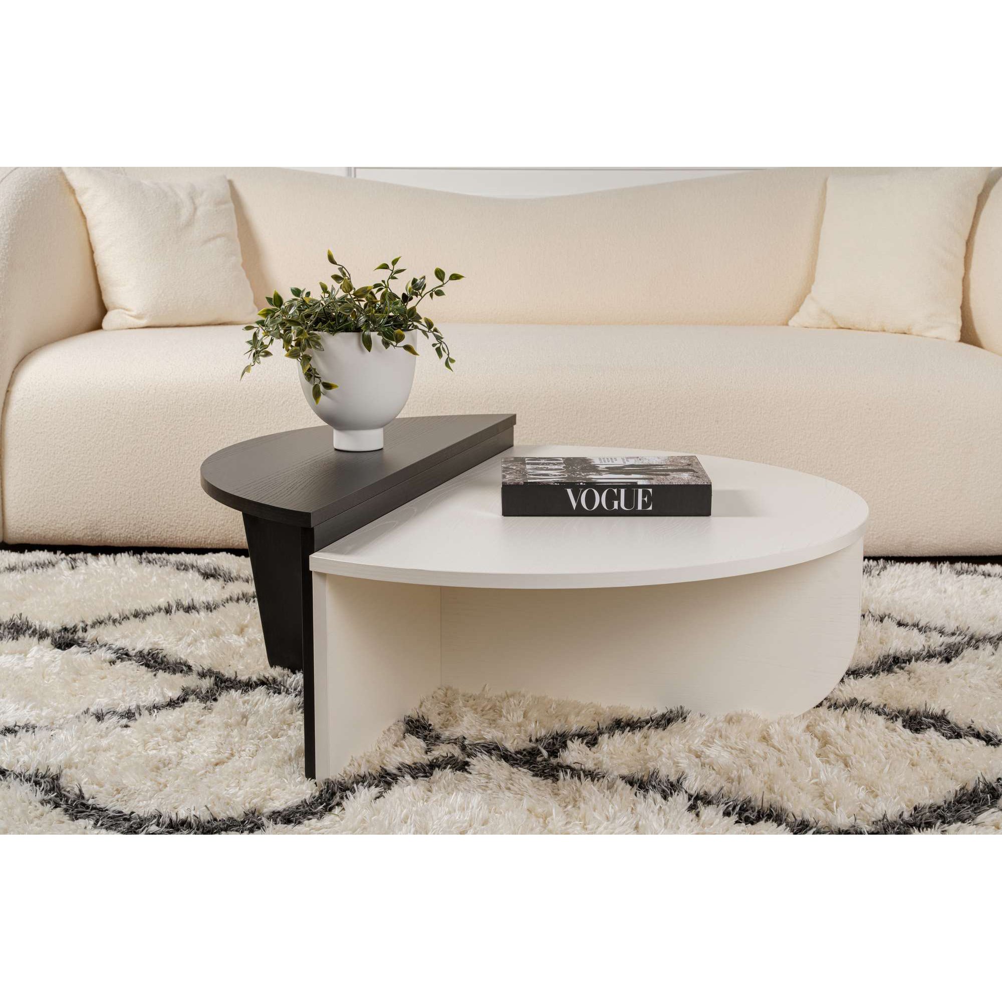 Mesa Centro Orion Wood Branco Wood Preto