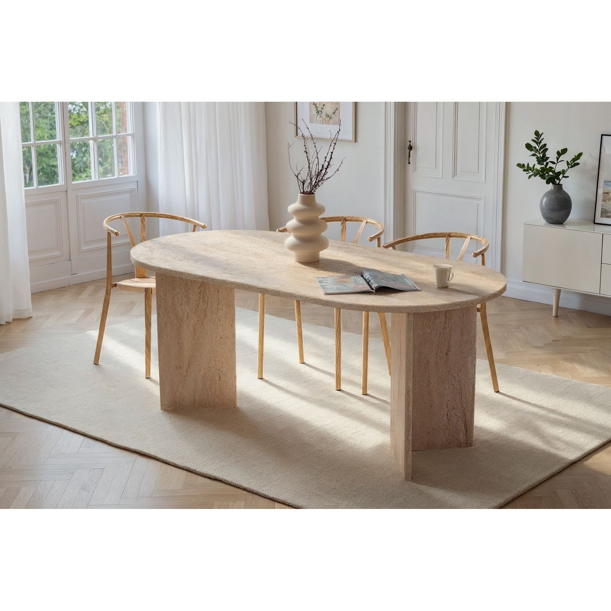 Mesa Jantar Sablin Travertine