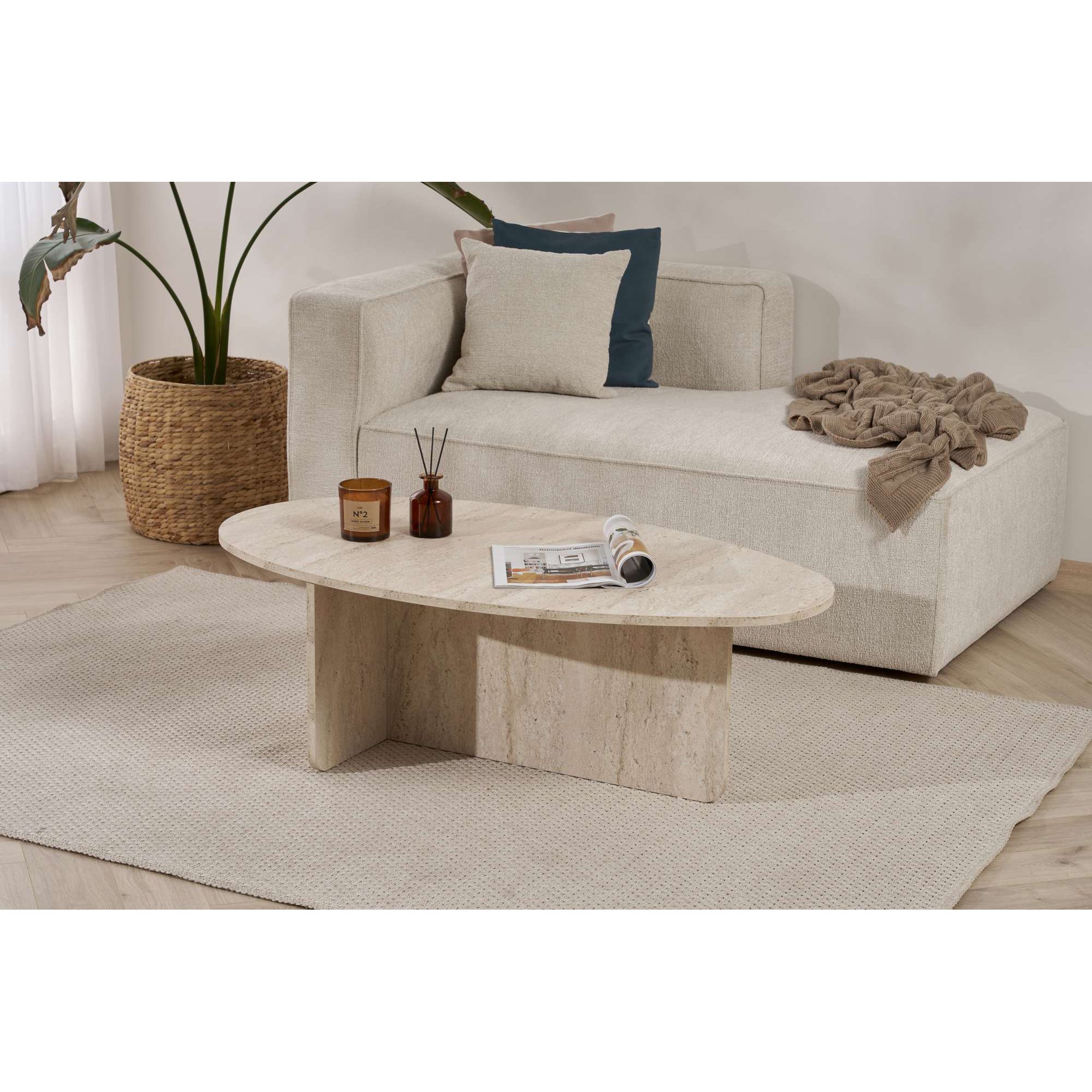Mesa Centro Orba Travertine