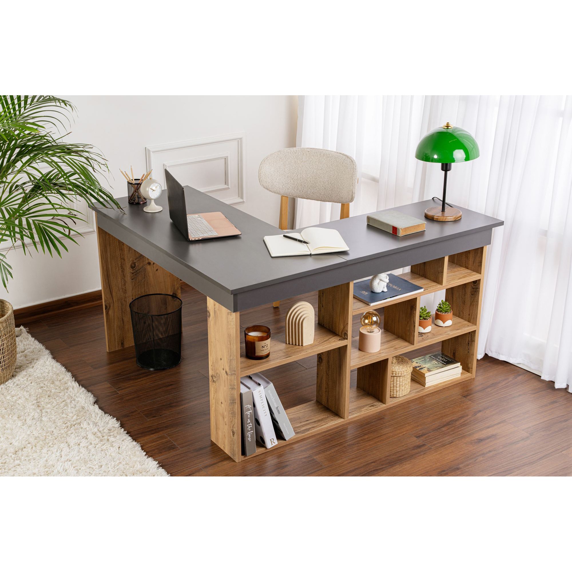 Secretária Vesper Antracite Atlantic Pinho