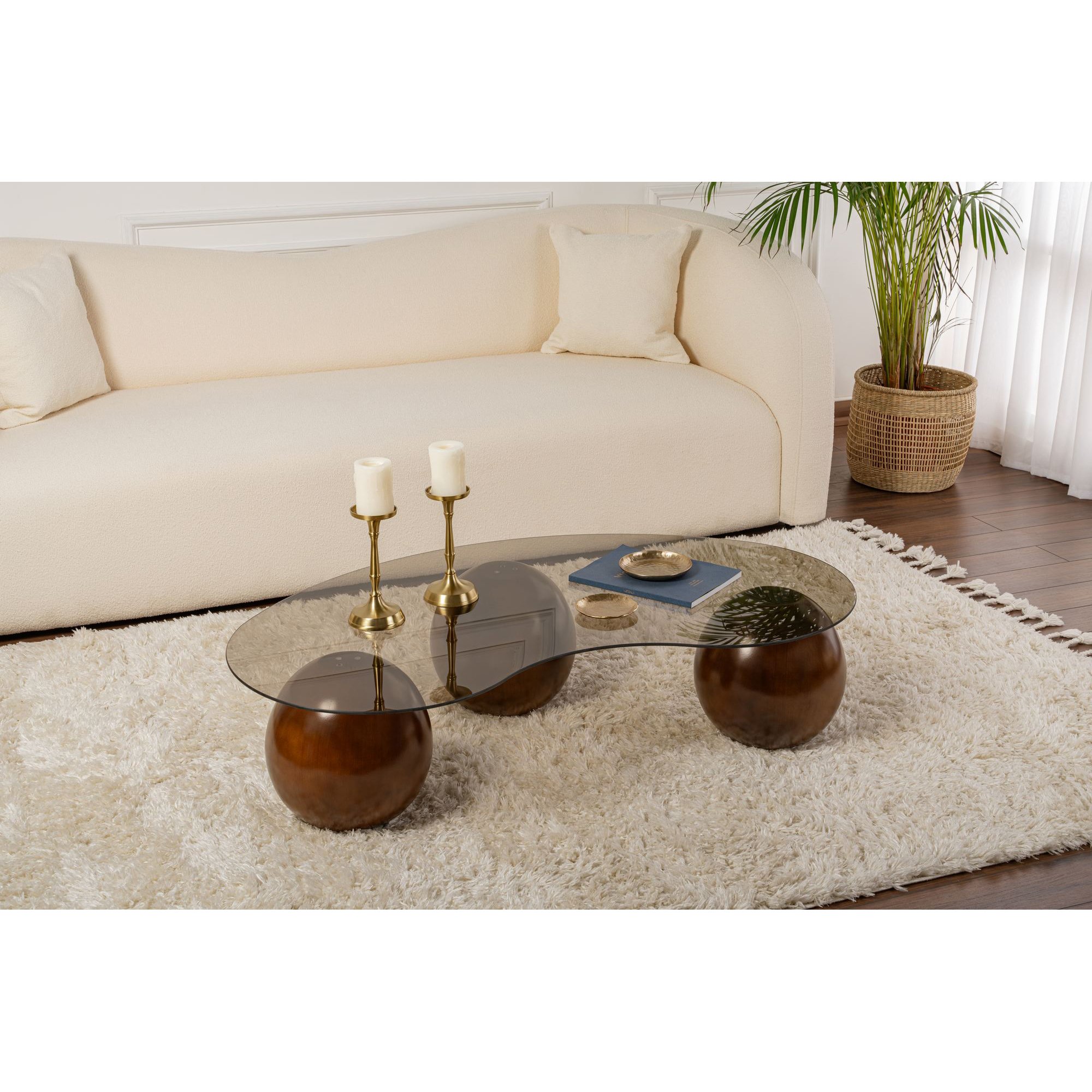 Mesa Centro Sphere Nogueira Bronze