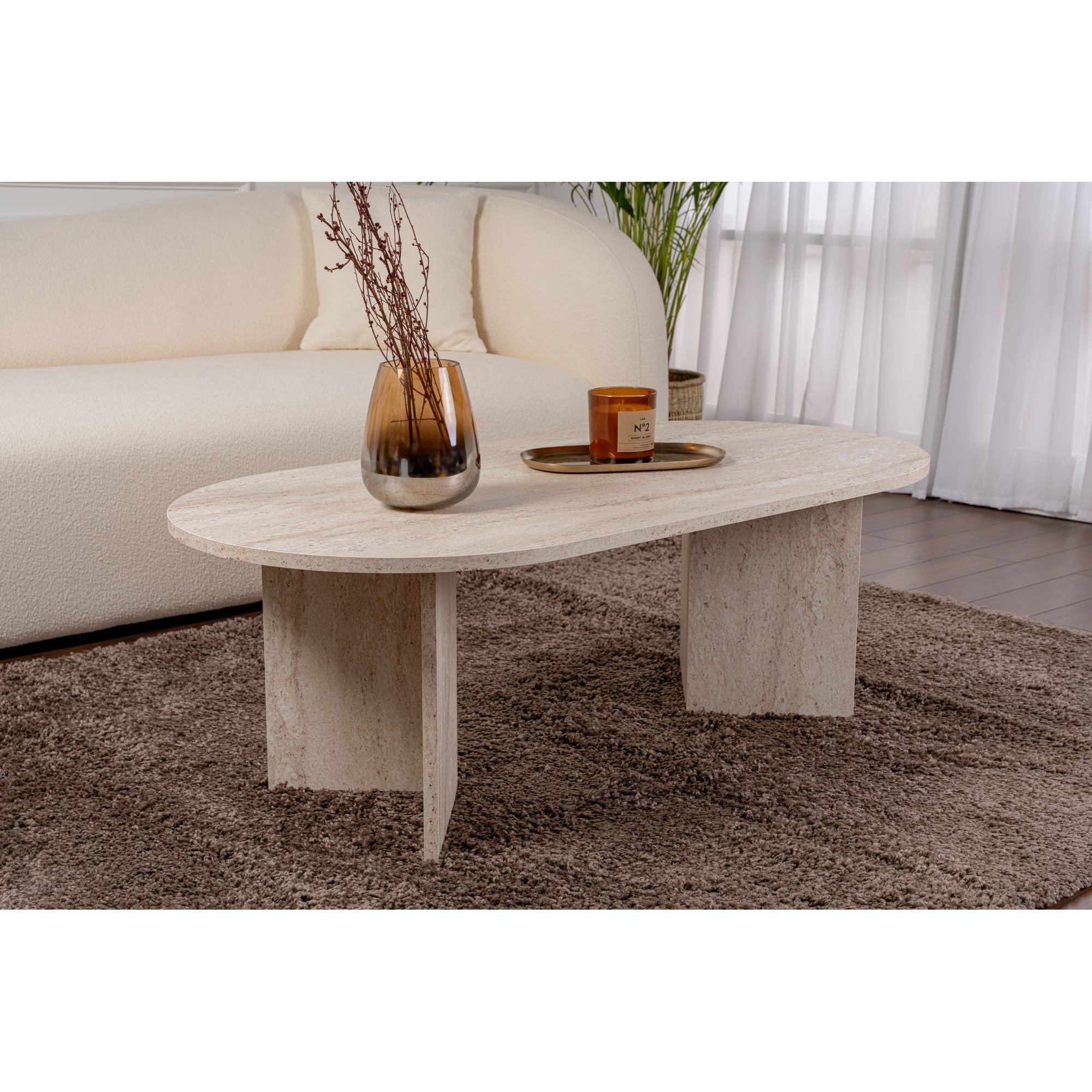 Mesa Centro Sable Travertine
