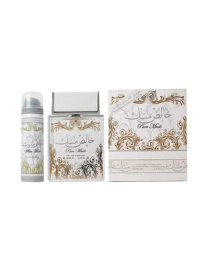 Lattafa Pure Musk Set (Eau de Parfum 100ml + Spray Desodorizante 50ml)