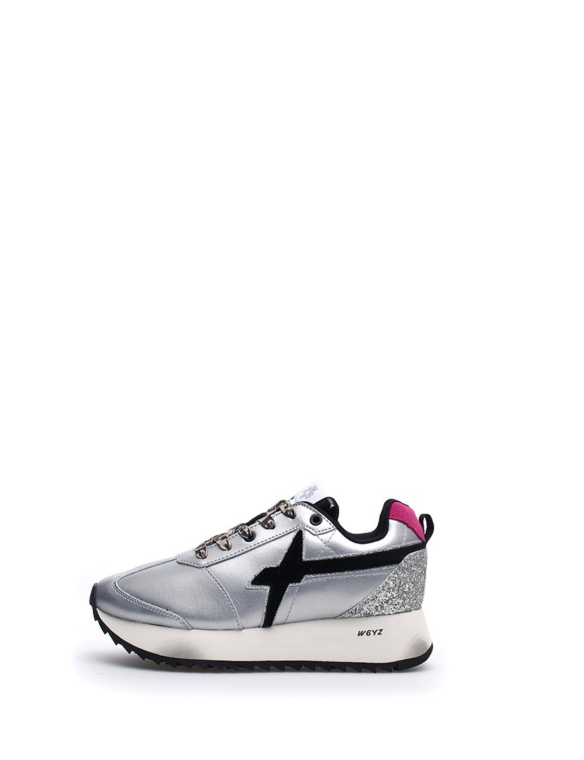 Ténis Senhora Prateado e Preto