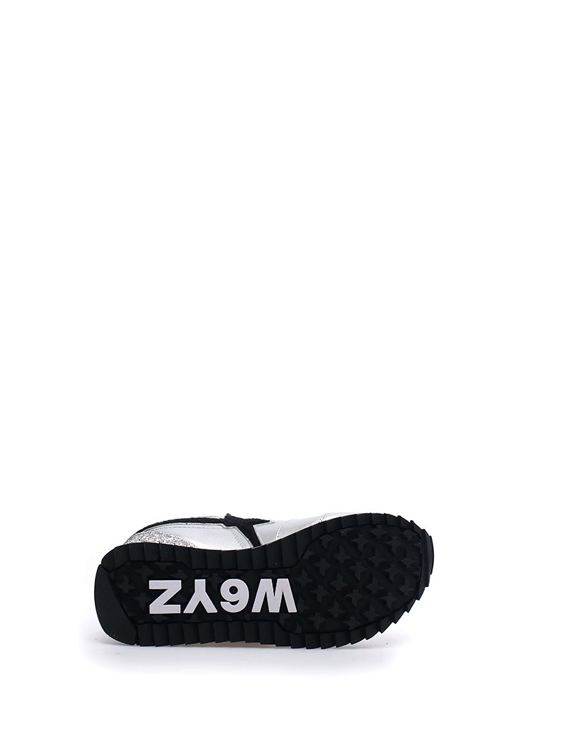 Ténis Senhora Prateado e Preto