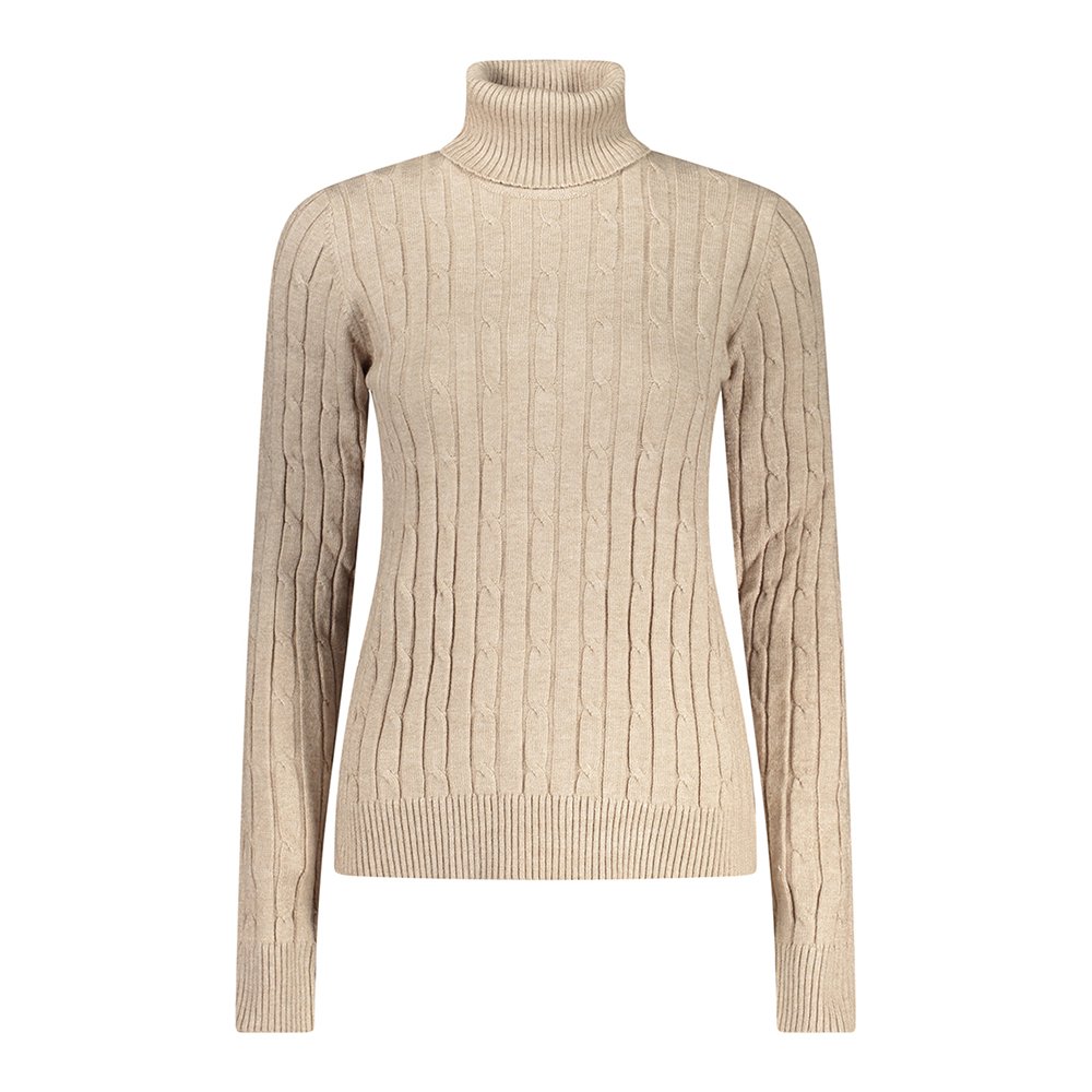 Camisola de Gola Alta Senhora Bege