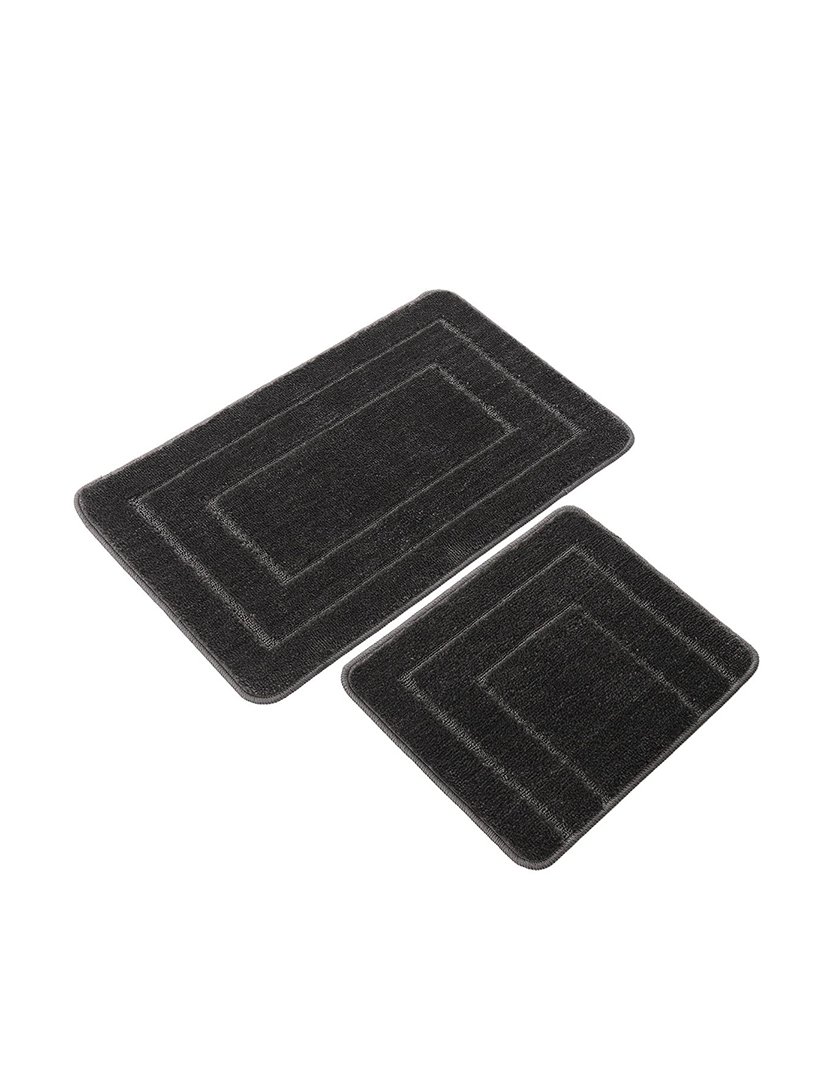Set of 2 Bath Mats House Bath Cerceve Anthracite