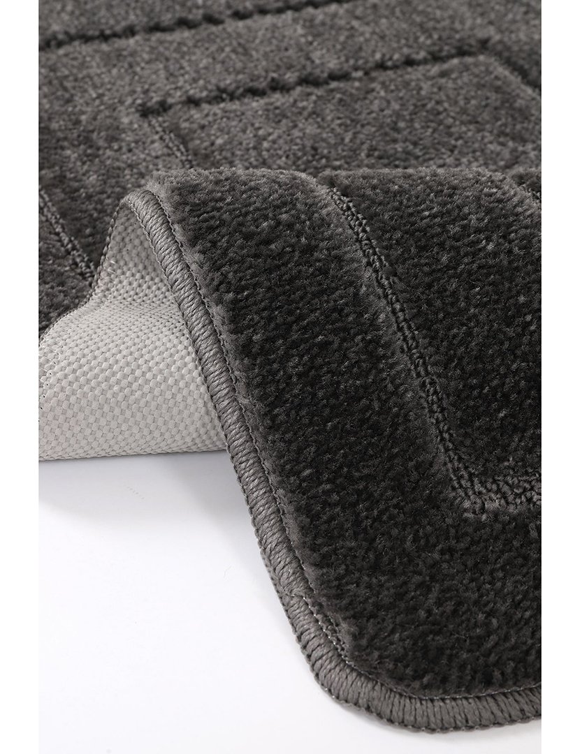 Set of 2 Bath Mats House Bath Cerceve Anthracite
