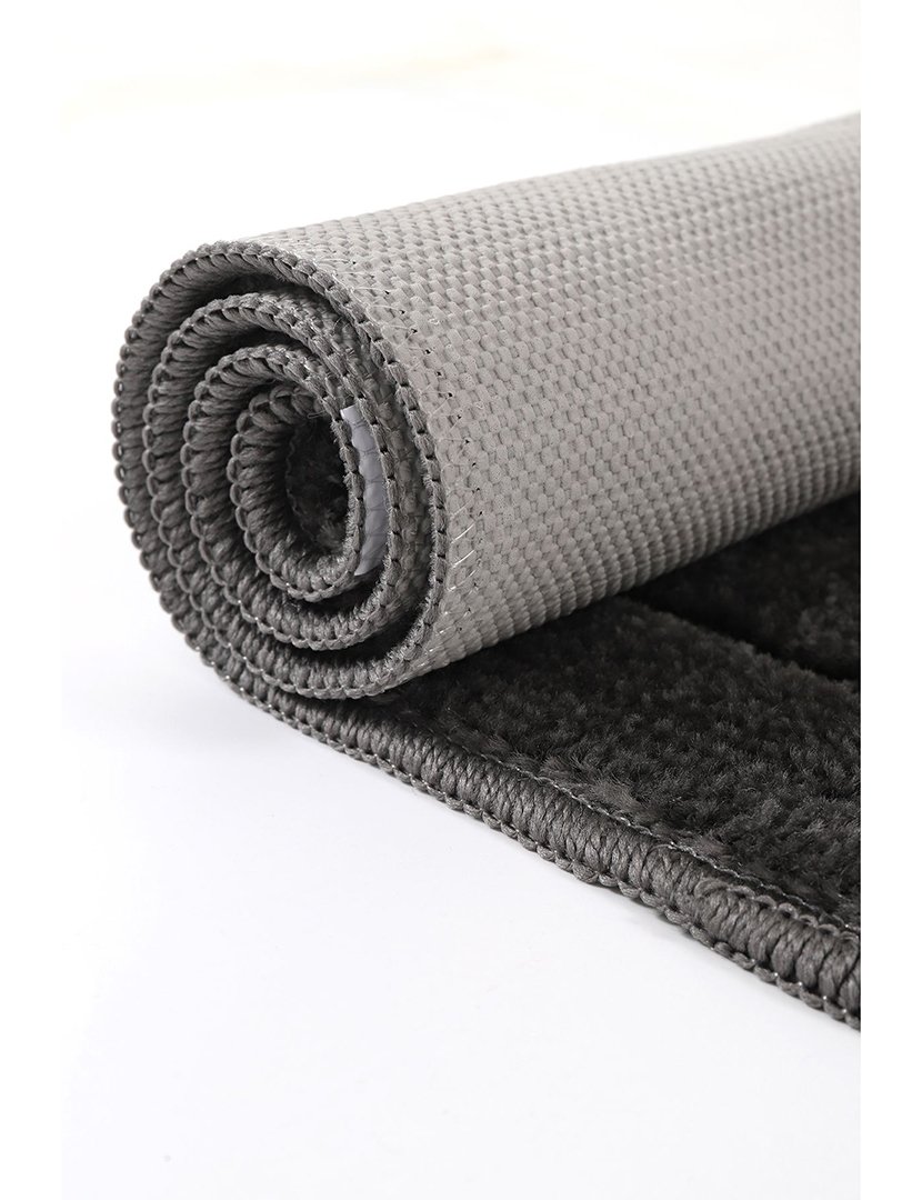 Set of 2 Bath Mats House Bath Cerceve Anthracite